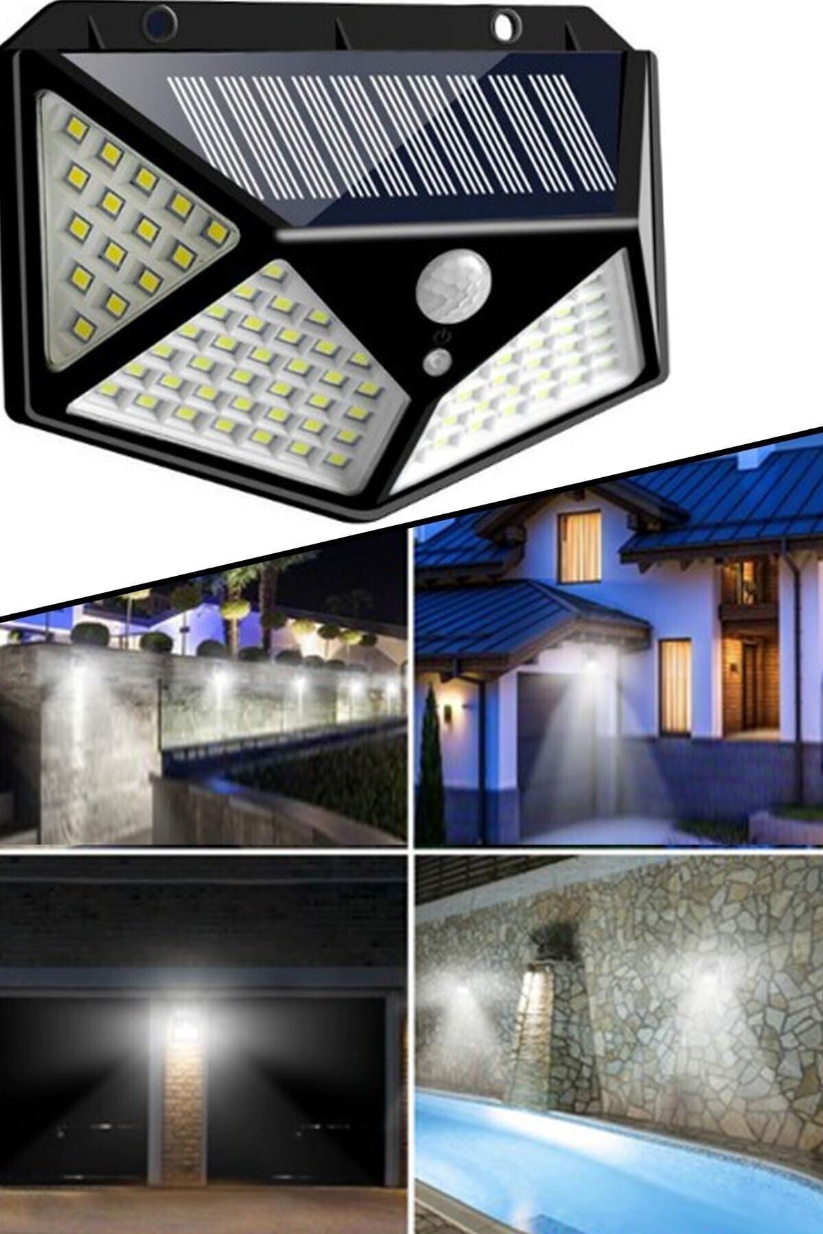 Chermik Işık Sensörlü Güneş Enerjili Solar Duvar Kapı Kamp Bahçe Lambası Fotoselli Projektör 20led Lambalı