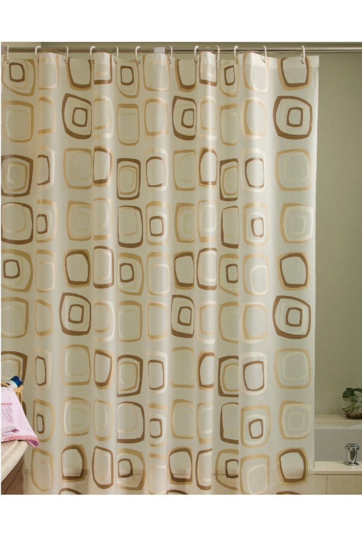Prima Nova Maze Banyo Perdesi 180x200 Peva Tek Kanatlı