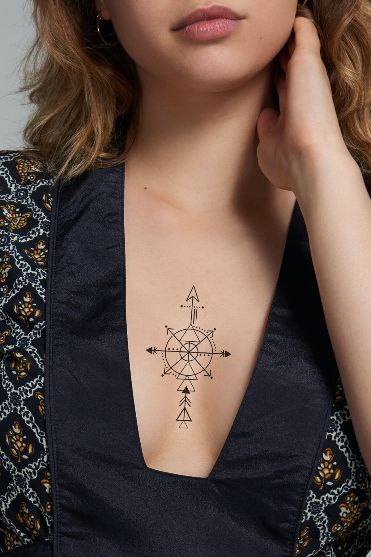 TAKIŞTIR Geçici Pusula Ve Ok Dövme Tattoo