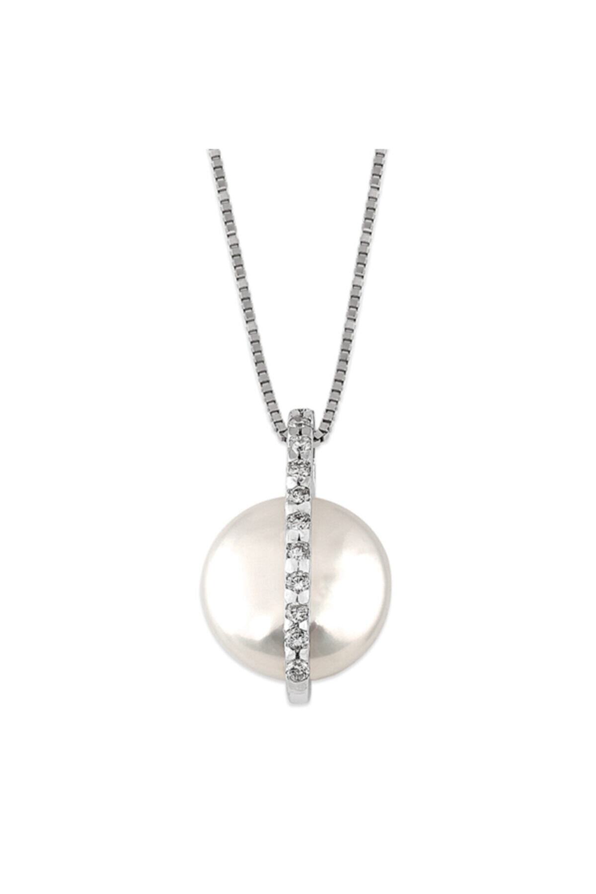 Barok Diamond Pırlantalı Inci Kolye 0.13ct 14ayar