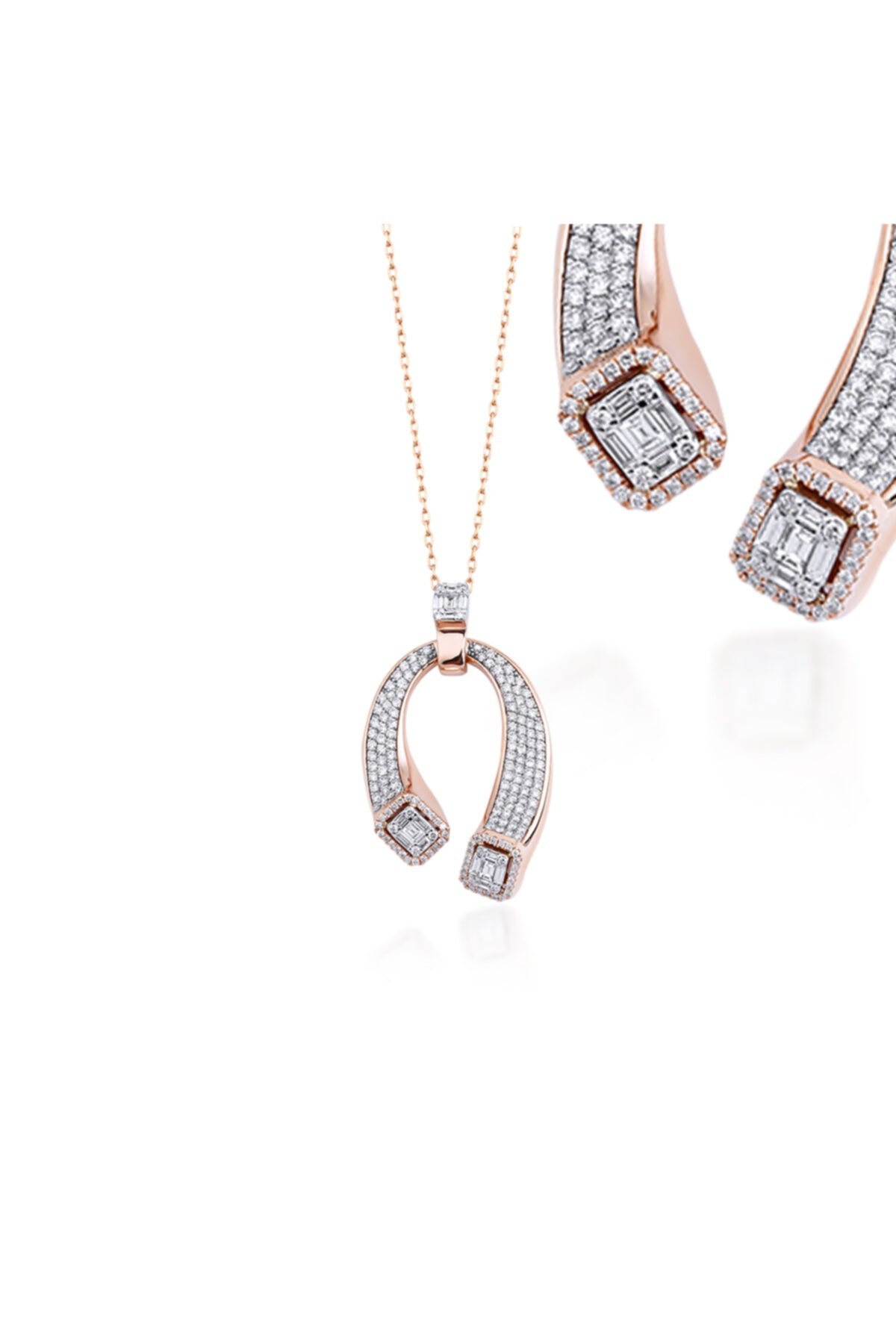 Barok Diamond Kadın Baget Pırlanta Kolye 2.05 Ct E Vs 18k