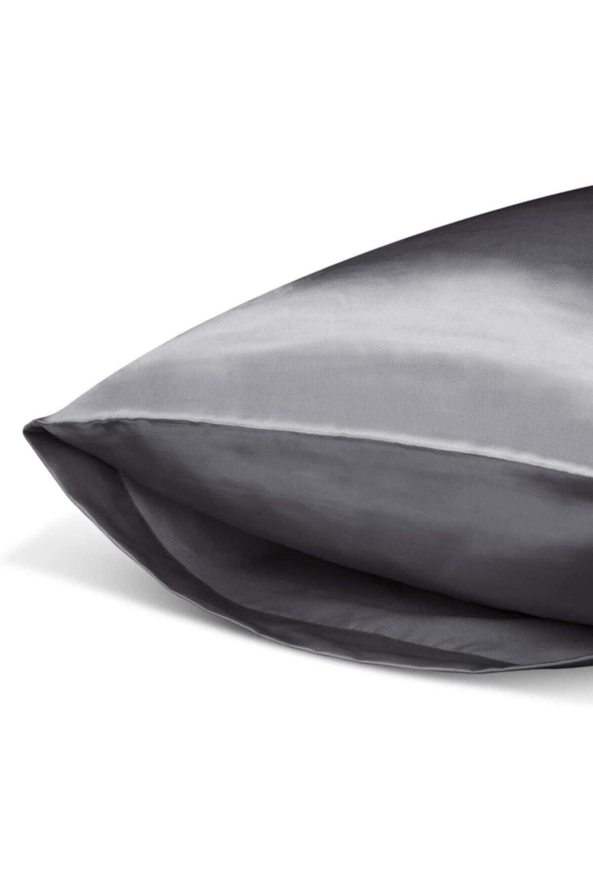 Dark grey silk sale pillowcase