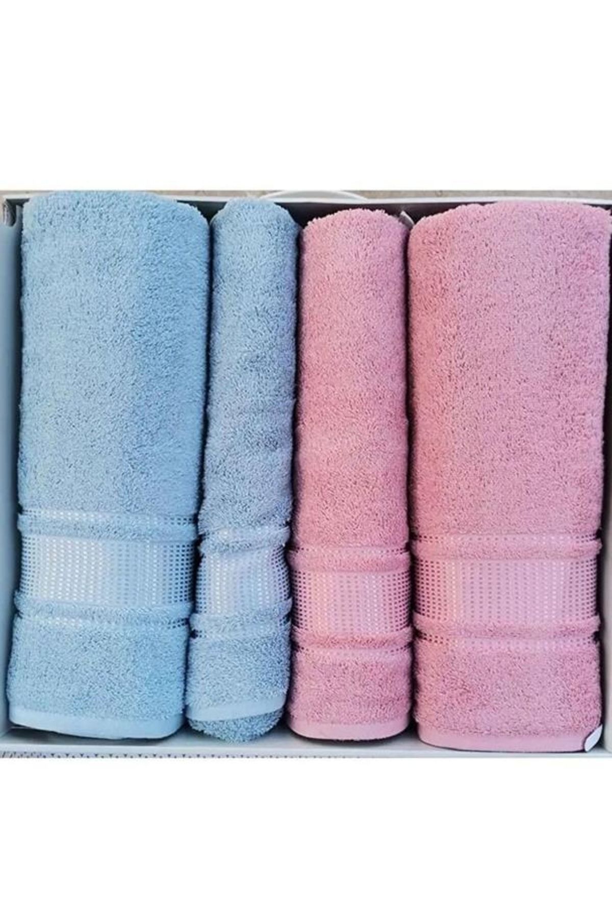 zdilek Colourist Best Set Turkish Bath Set Bath Towel Set Blue
