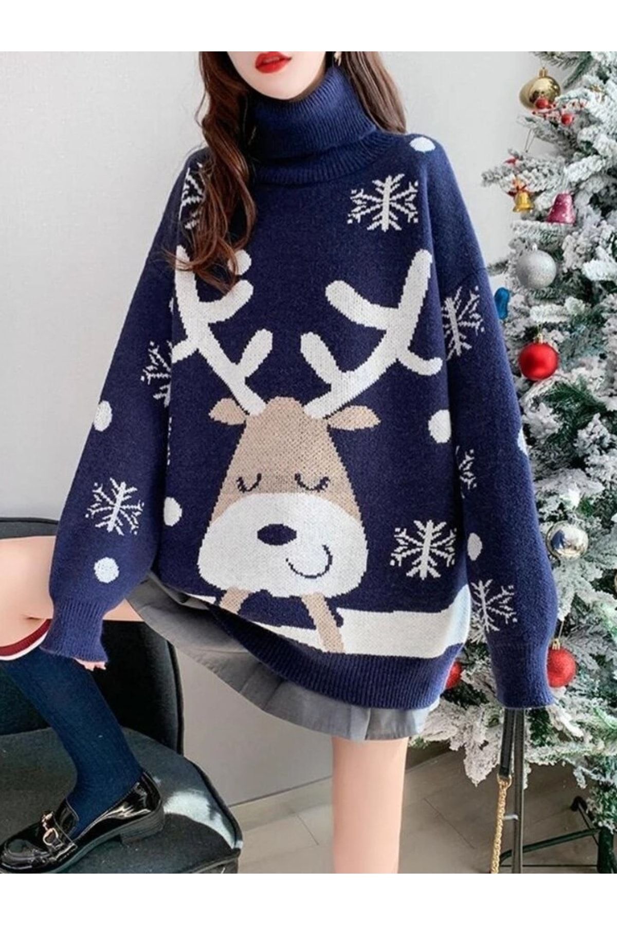 Navy blue christmas sweater shop