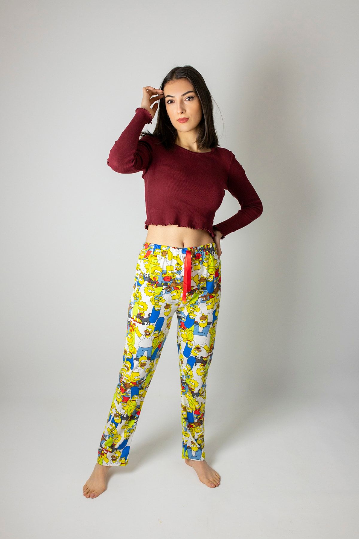 Bellis Kadın Simpson Desenli Pijama Tek Alt