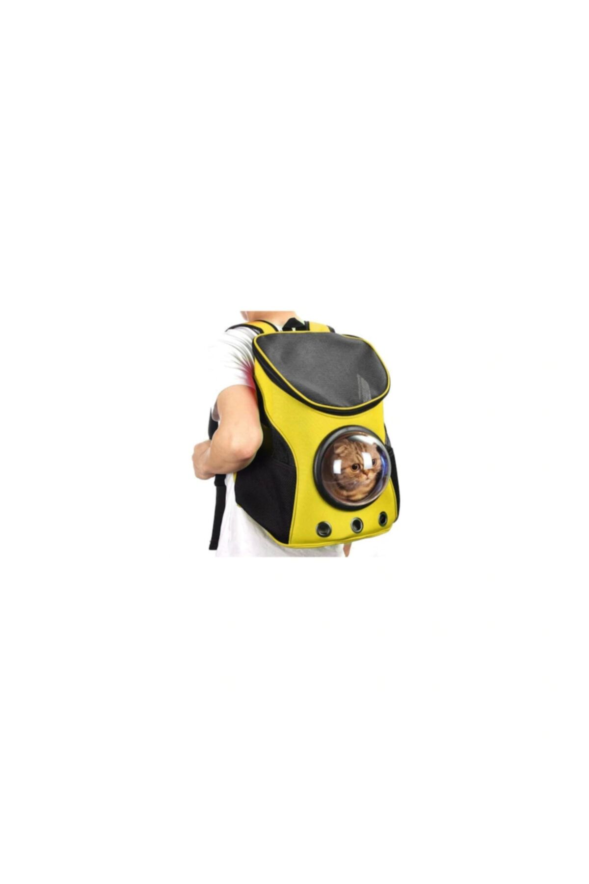 webdenbuldum Miapet Fanuslu Kedi Köpek Taşıma Çantası Sarı 45 Cm