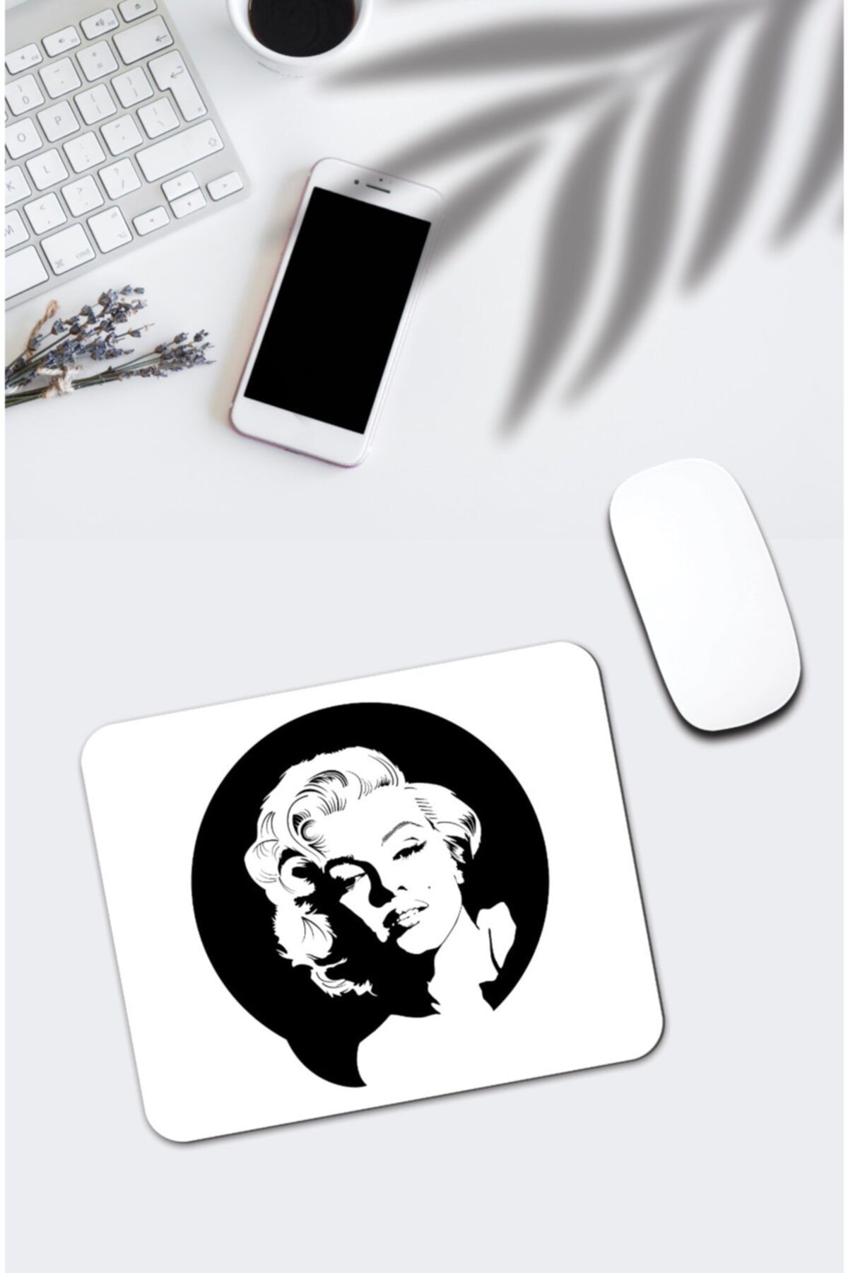 pixolog Marilyn Monroe Baskılı Yuvarlak Mouse Pad 707
