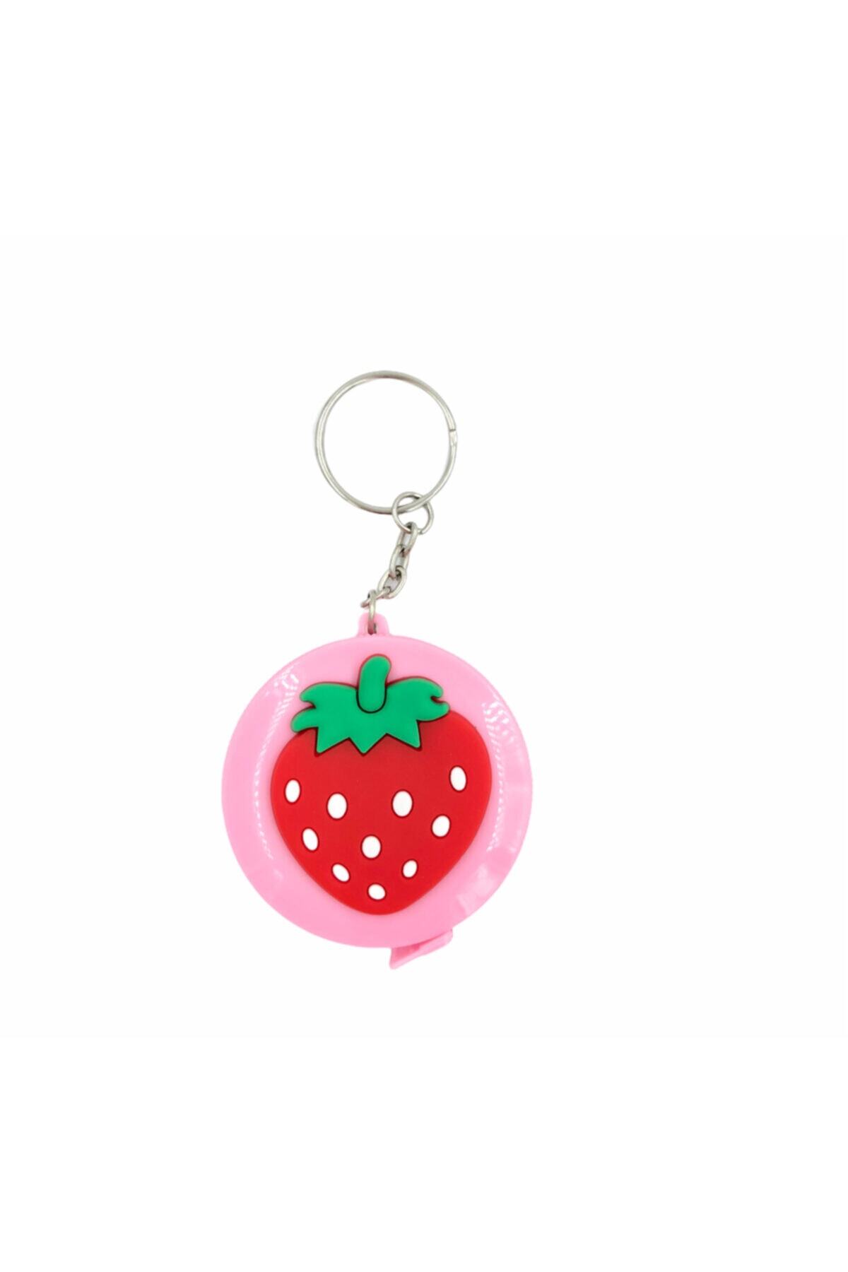 Özene Bezene Pembe Çilek Figürlü Otomatik Mezura