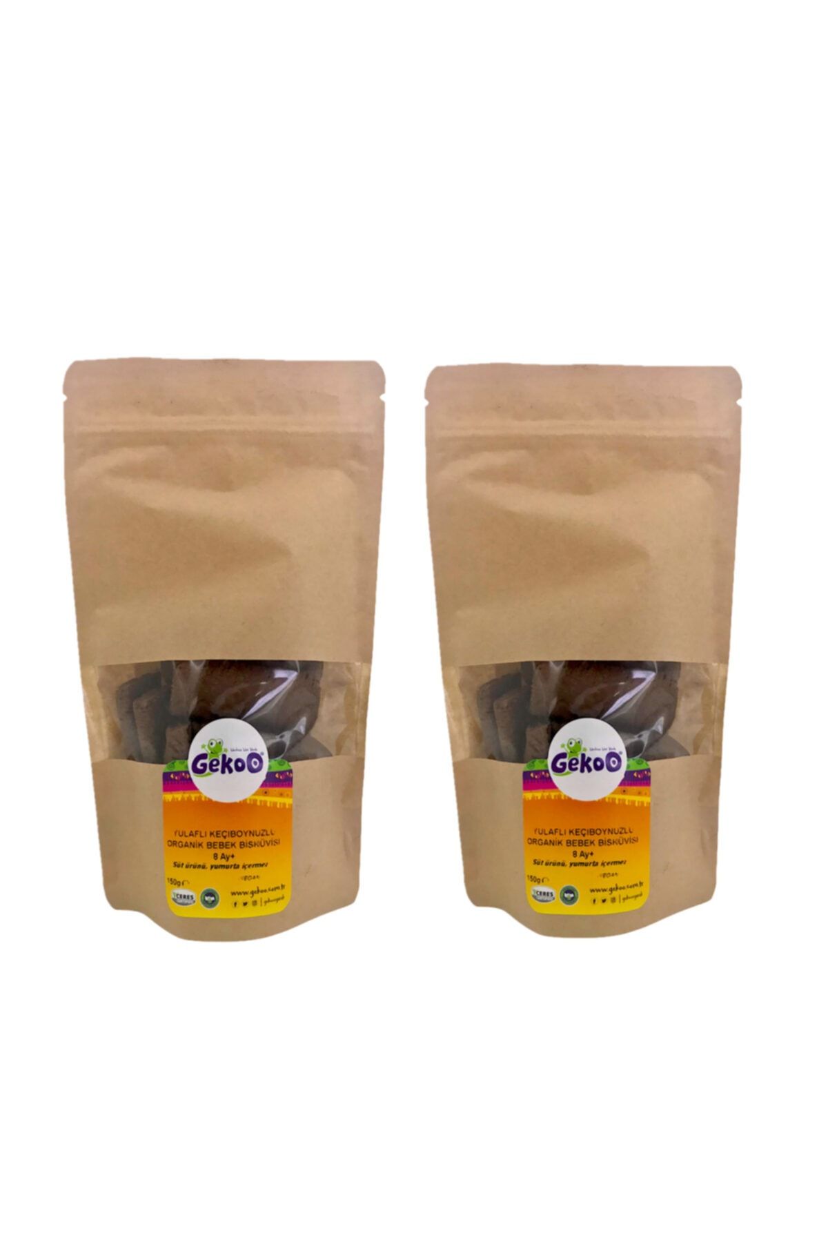 Gekoo Yulaflı Keçiboynuzlu Organik Bebek Bisküvisi 150g - 2 Adet
