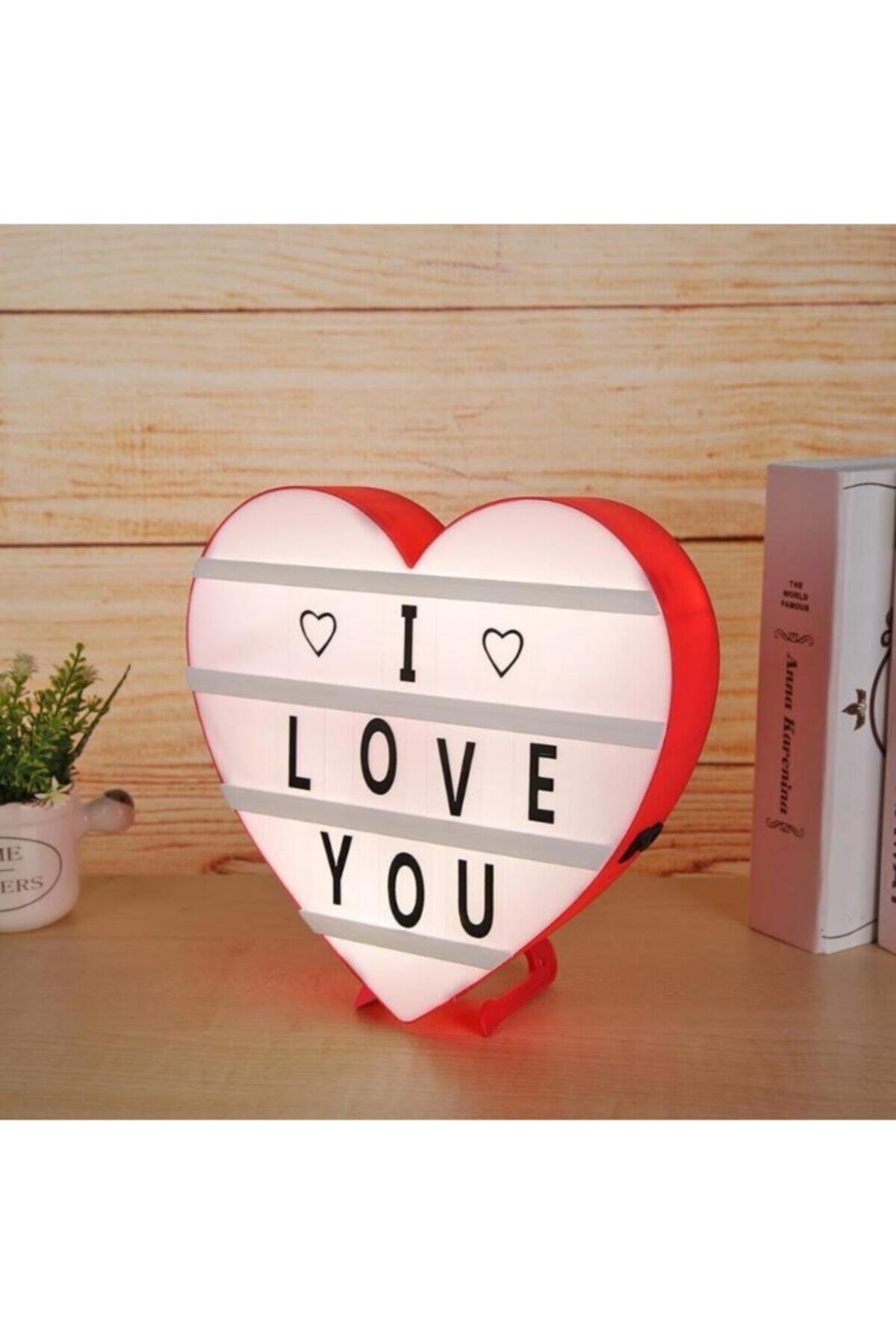 Happyland Sevgililer Günü Lightbox Led Lightbox Kalpli Işıklı Mesaj Panosu Kalp Şeklinde