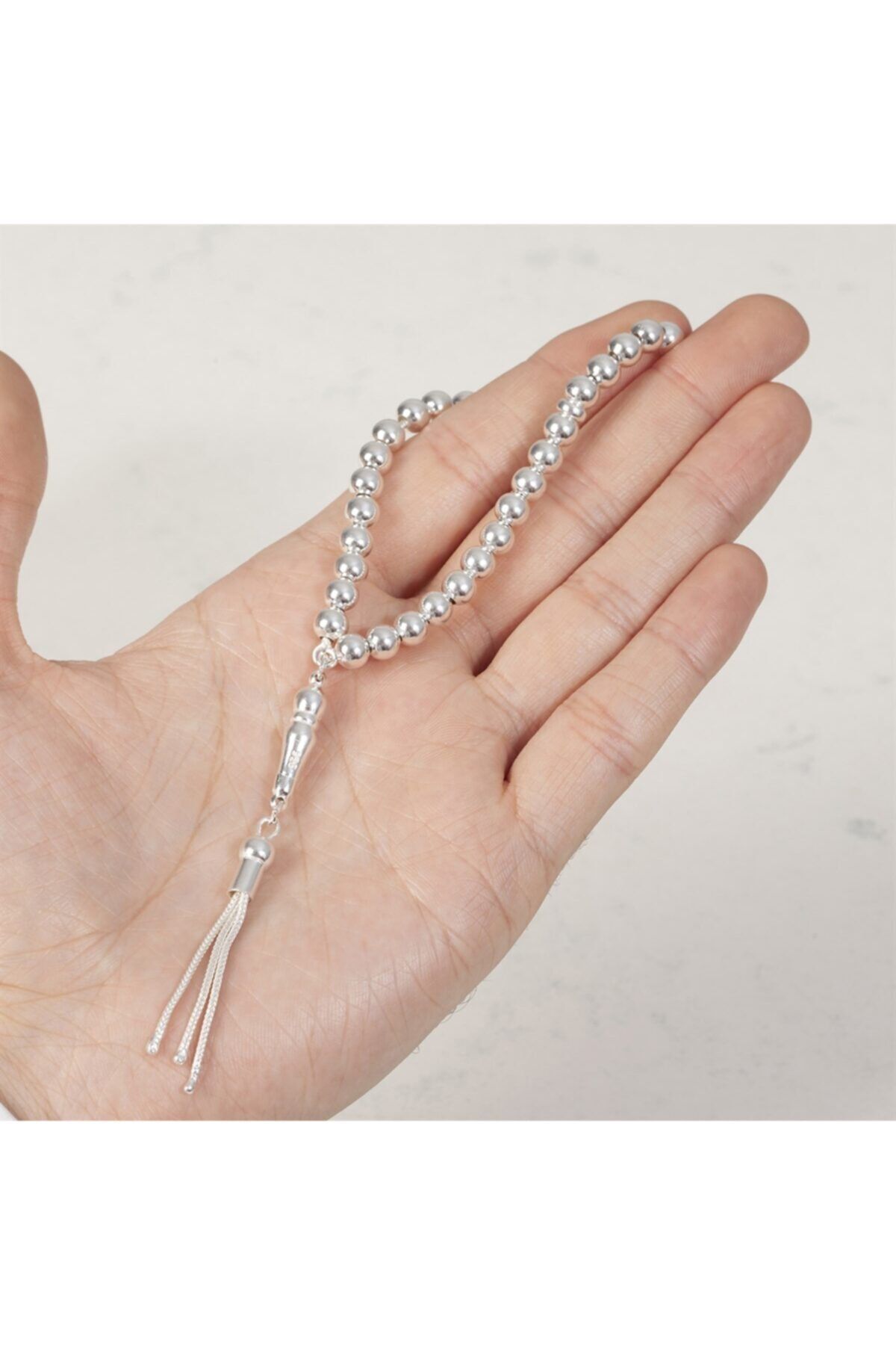Yantra Silver 925 Ayar El Işi Parlak Toplu Klasik Erkek Gümüş Tesbih