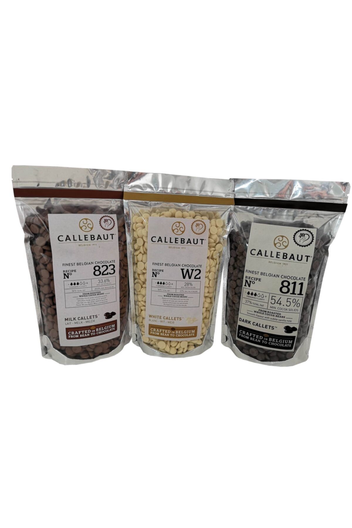 Callebaut Sütlü Çikolata 500 gr Beyaz Çikolata 500 gr Bitter Çikolata 500 gr