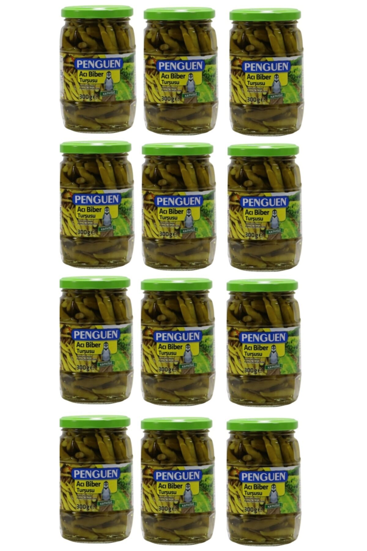 Penguen Acı Biber Turşusu 300 Gr X 12 Adet