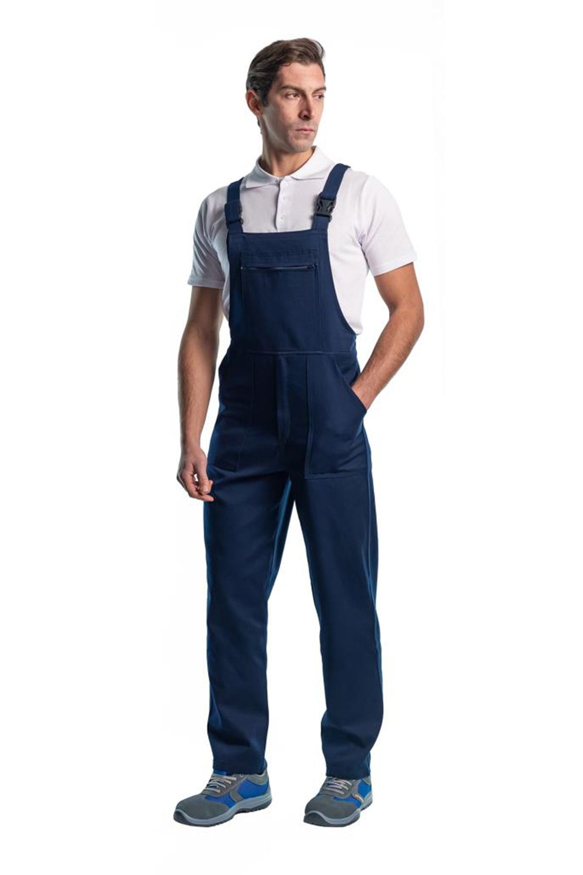 Endüstri Giyim Unisex Lacivert Askılı Bahçıvan İş Tulumu