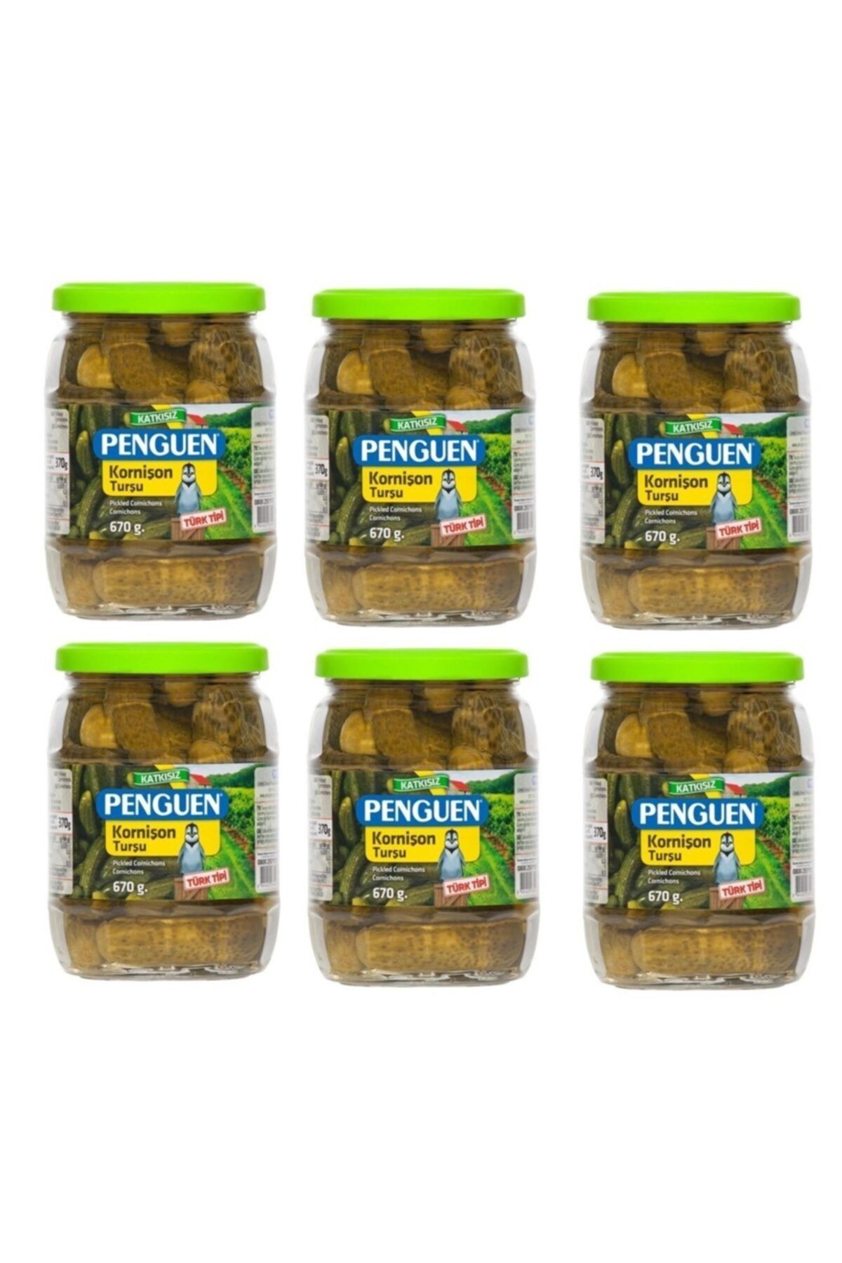 Penguen Kornişon Turşu 670 Gr X 6 Adet