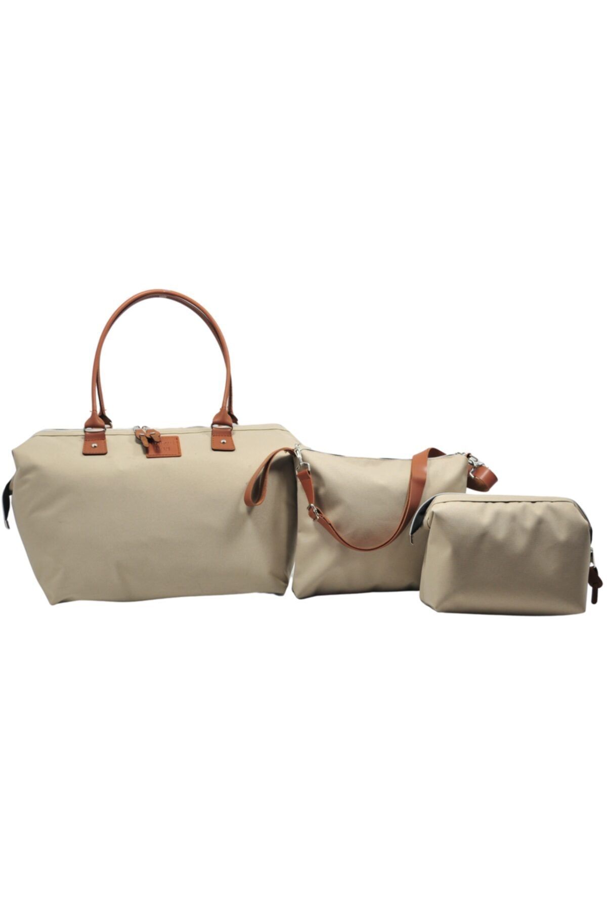 Babysi Baby Bag 3 Lü Set Bej Anne Bebek Bakım Ve Kadın Çantası