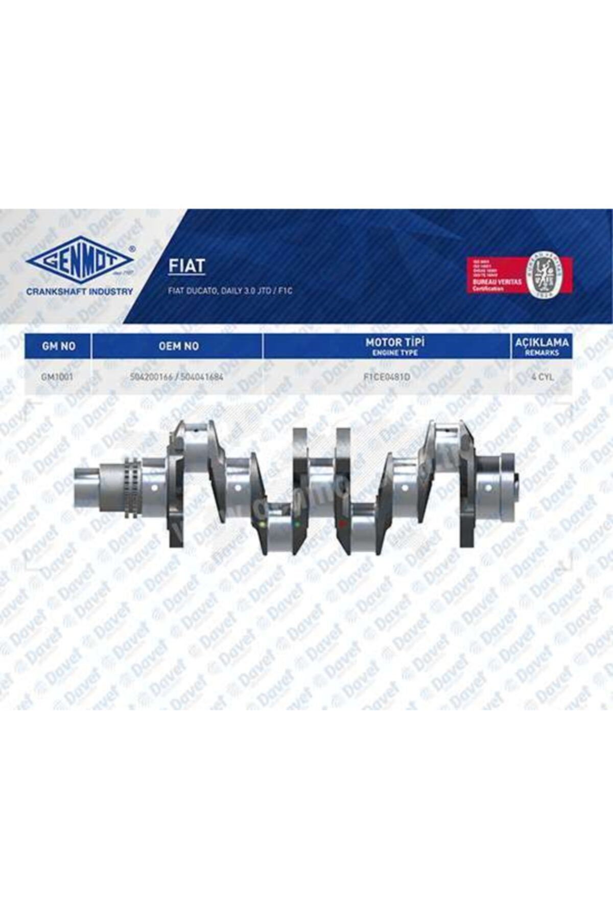 GENMOT Krank Boxer Iıı-jumper Iıı F1c 3.0hdı Iveco Daıly - Ducato Iıı Euro4 F1c 3.0jtd 16v