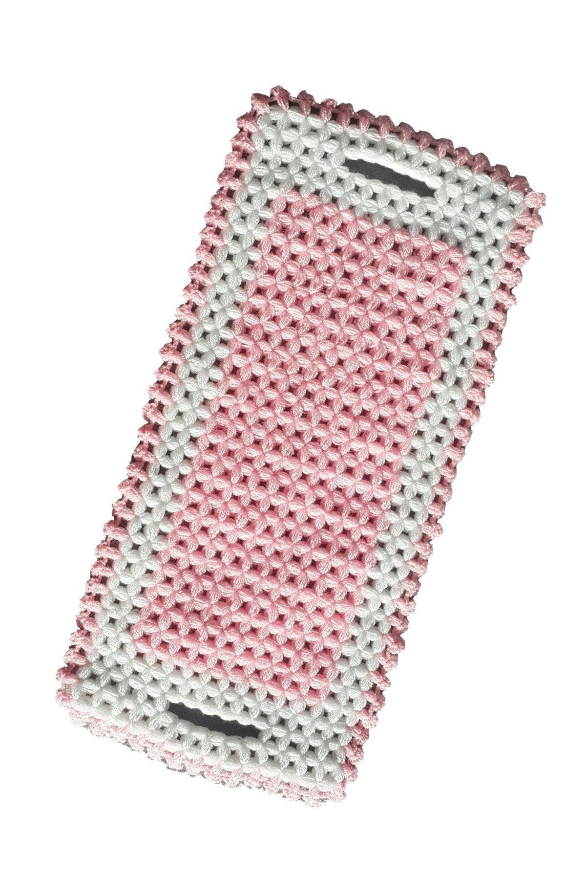 Göçmen Tuhafiye Pembe El Örgüsü Banyo Lifi Kese 45x18 Cm
