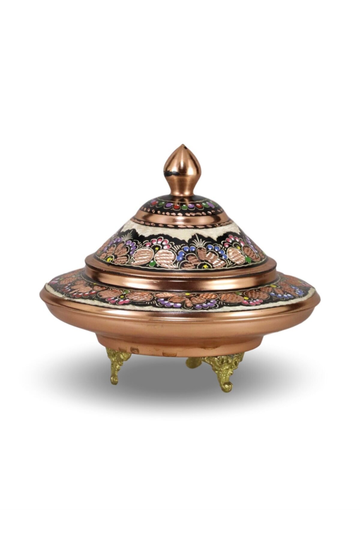 Tuil Copper Gül Çiçek Ayaklı Bakır Şekerlik