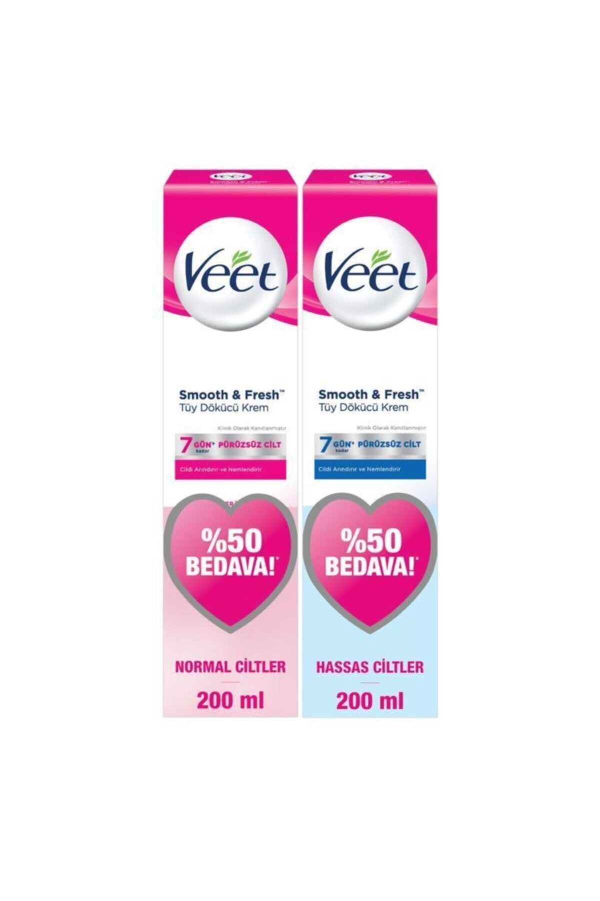 Veet Tüy Dökücü Krem Bacak & Vücut Bölgesi Hassas 200ml + Normal Ciltler 200ml Süper Fırsat Paketi