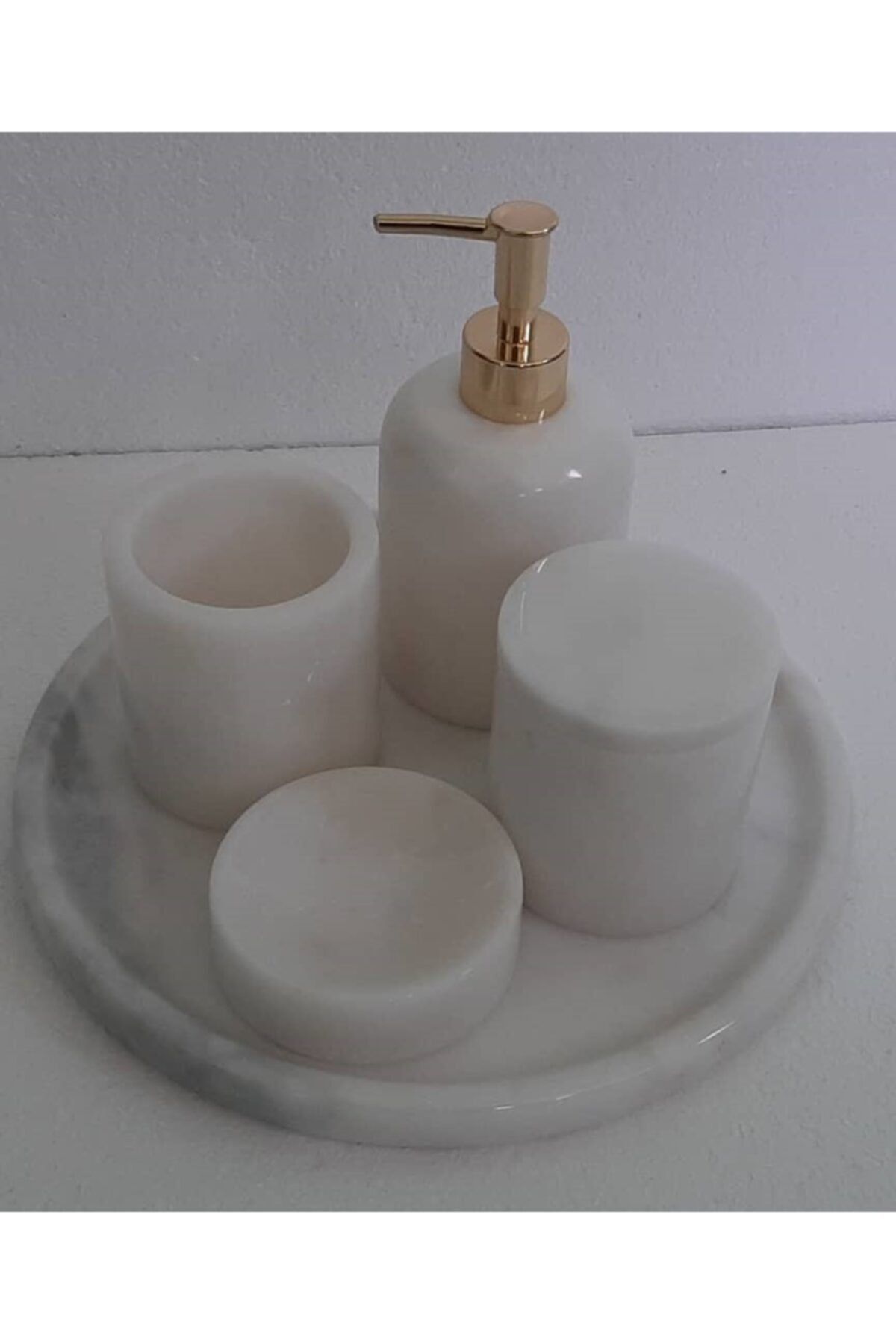 Arat Marble Beyaz Mermer Banyo Takımı