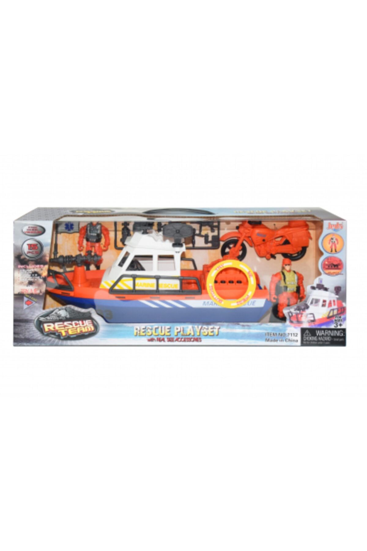 BFY TOYS Oyuncak Marıne Rescue Gemisi 15 Parça Sesli Işıklı Gemi Savaş Gemisi Savaş Botu Gemi 30 cm Gemi