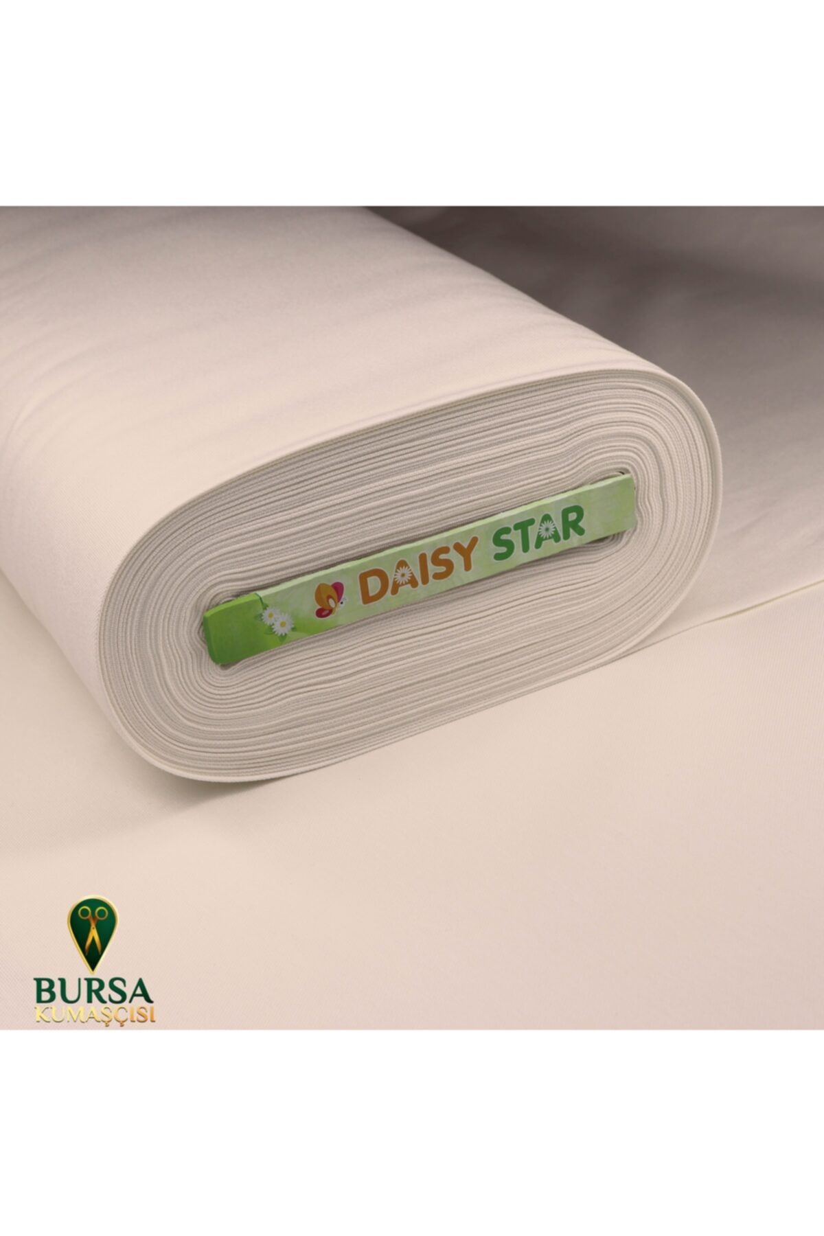 Bursa Kumaşçısı Duck Keten Kumaş Düz Renkler Açık Krem