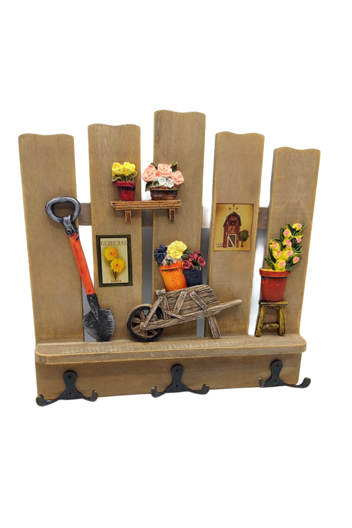 Sino Askılık Ahşap Duvar Askılığı Anahtar Askılığı-2