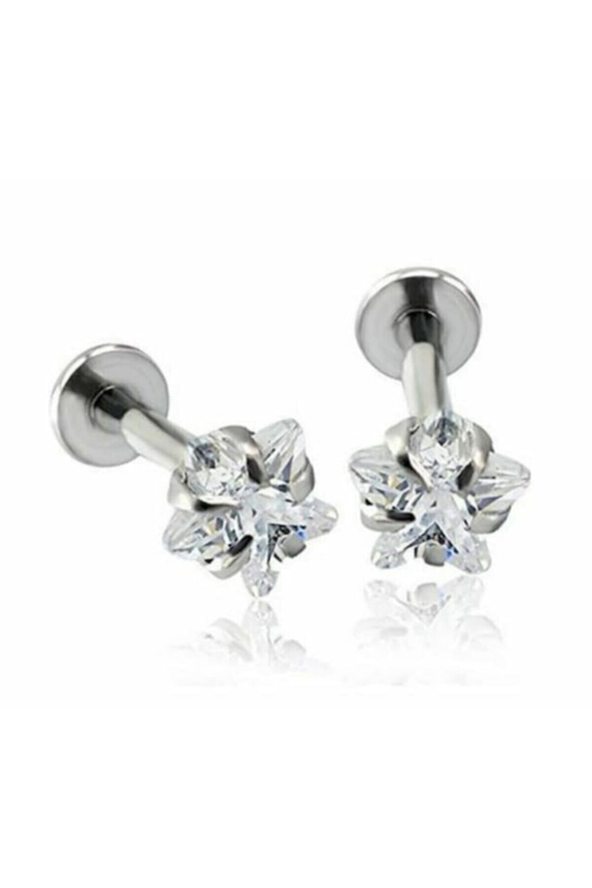 Salyangoz Company Antialerjik Paslanmaz Çelik Yıldız Tragus Helix Kulak Piercing