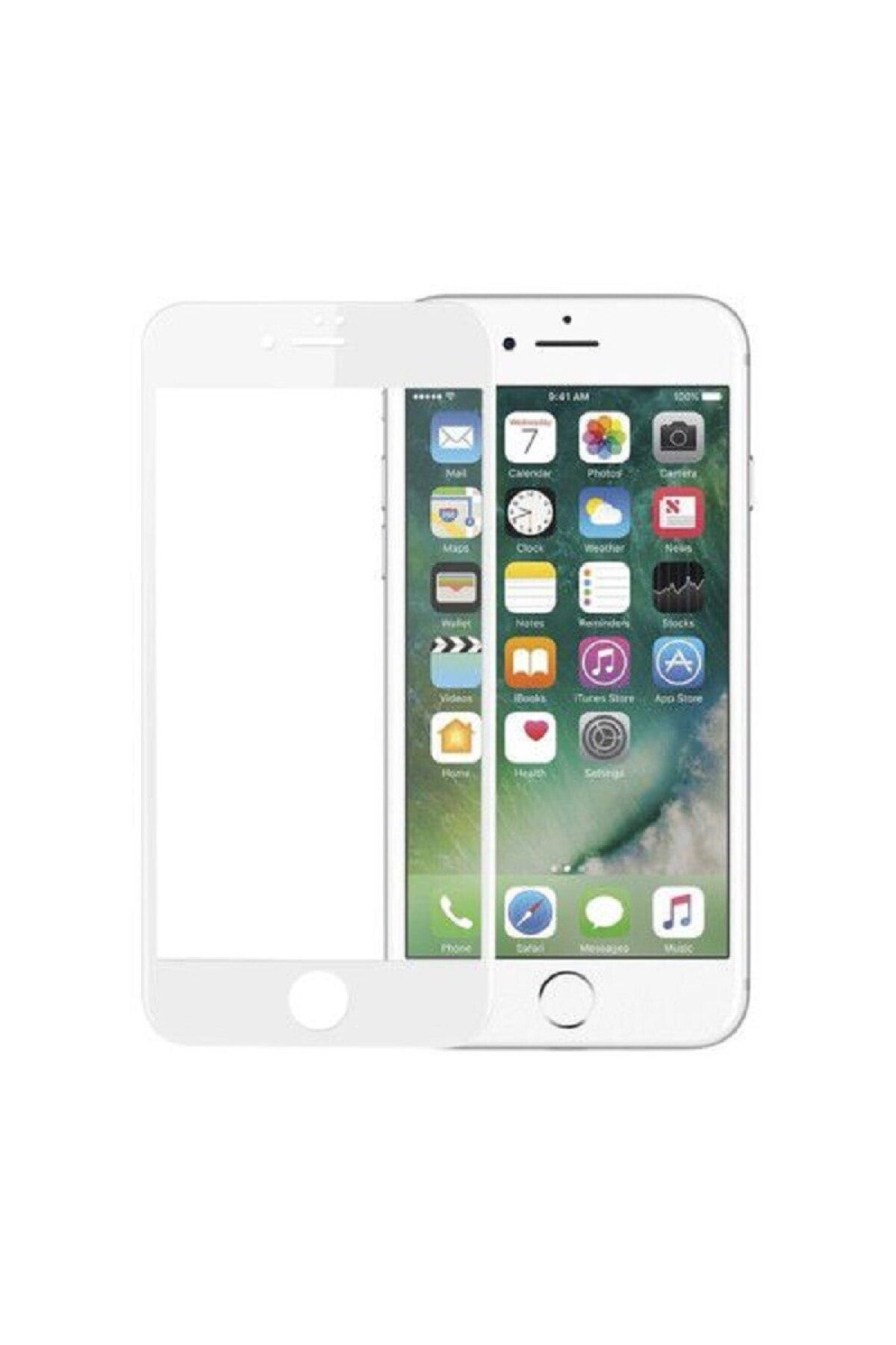 SKV MOBILE Iphone 6 6s Tam Kapatan Cam Ekran Koruyucu Beyaz