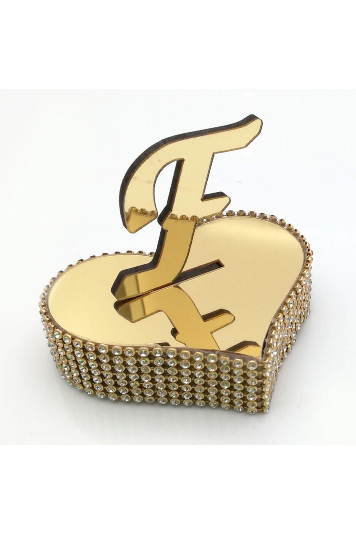 Lora Davet Söz Nişan Tepsisi Harfli Yüzük Yükselticisi F Altın