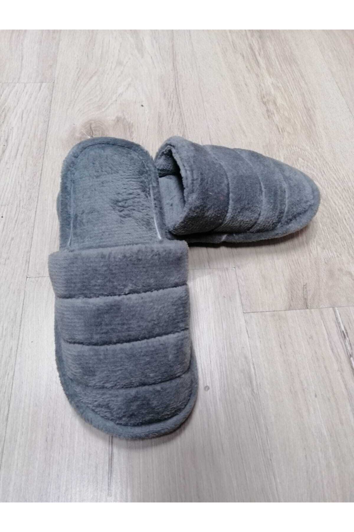 GEZER Kadın Gri Peluş Ev Terliği
