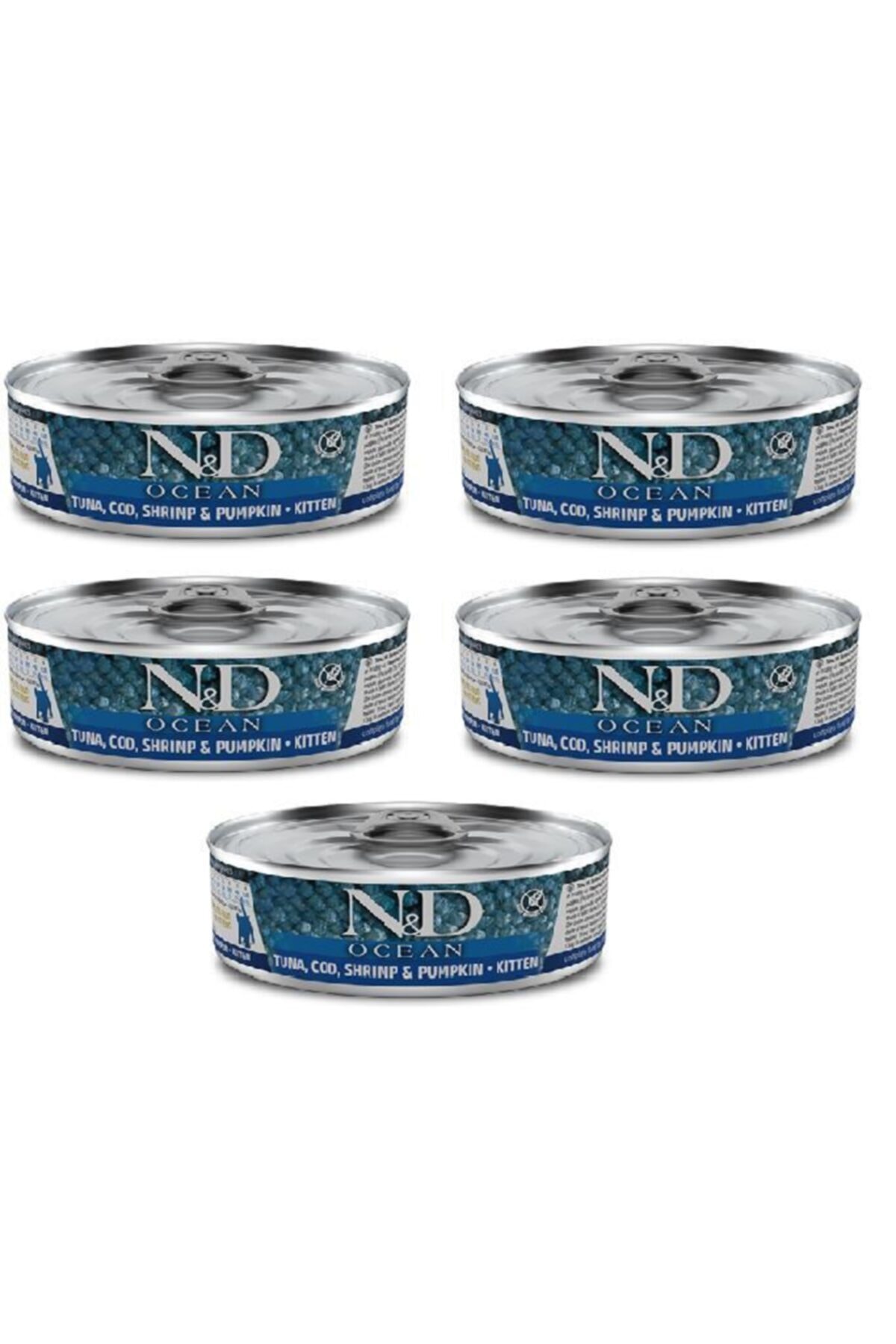 N&D Ocean Kitten 5 Adet Ton Karides Balkabağı Yavru Yaş Mama 80gr