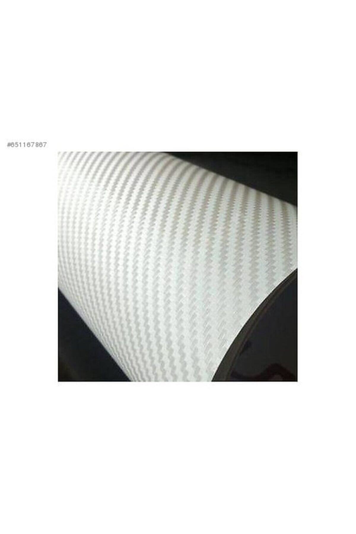 wolffol 3d Beyaz Karbon Folyo 152cmx20cm Hava Kanallı Araç Kaplama Folyosu