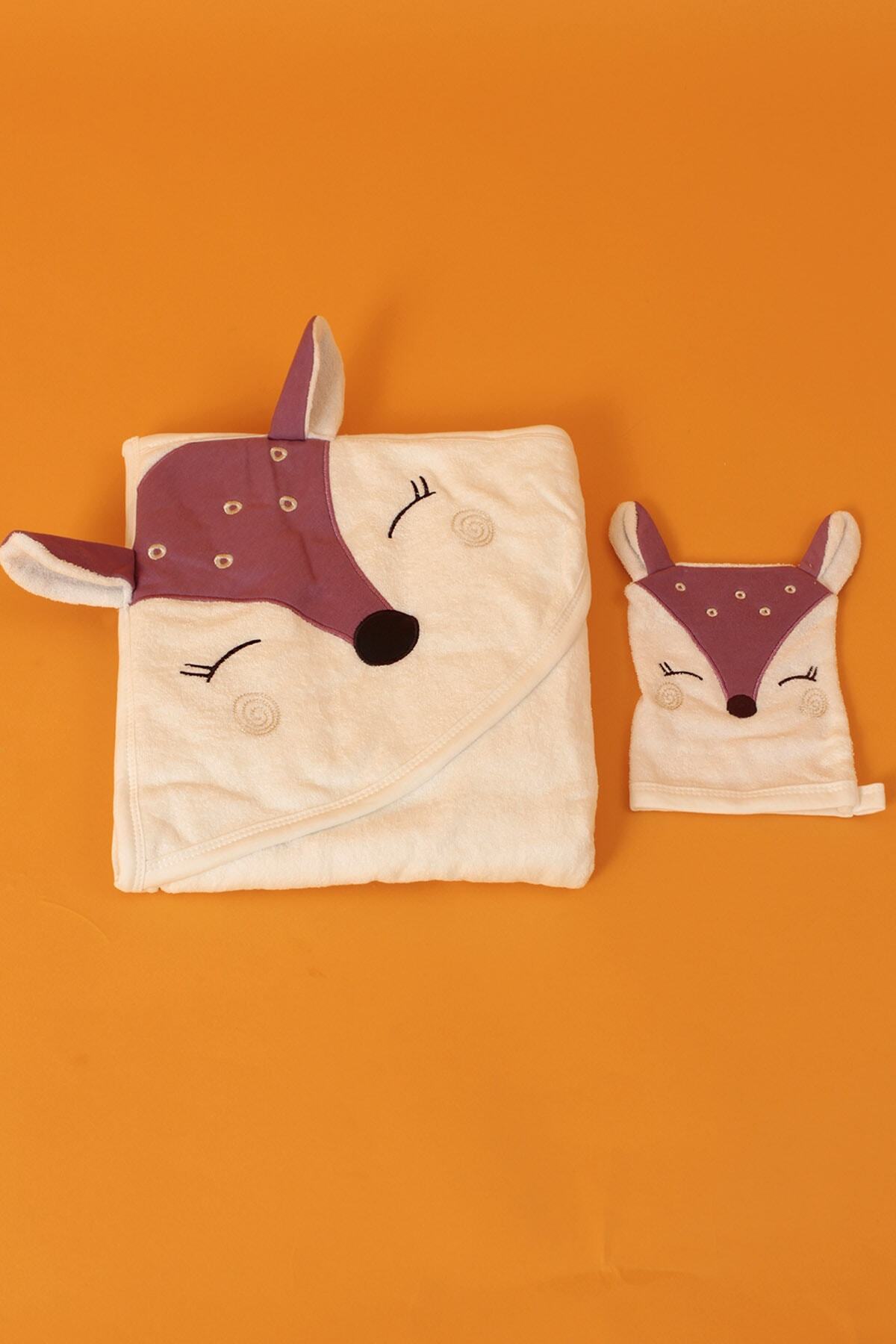 baby line Ceylan Nakışlı Silgi Havlu (mürdüm)