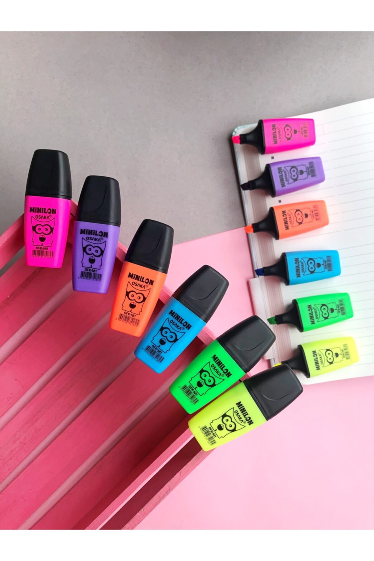 Minnoş Dükkan Minilon Mini Fosforlu Kalem Seti Neon 6 Renk