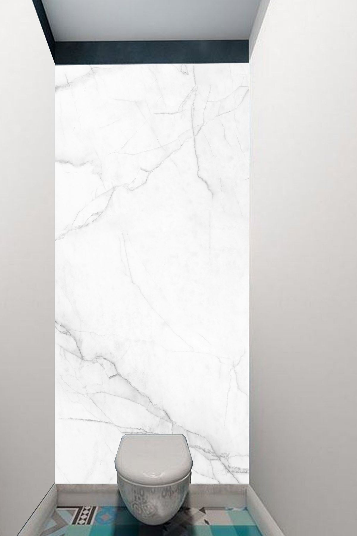 Kolhis 100cmx270cm Mat Banyo Fayans Suya Dayanıklı Premium Sağlıklı Boya Yapışkanlı Folyo