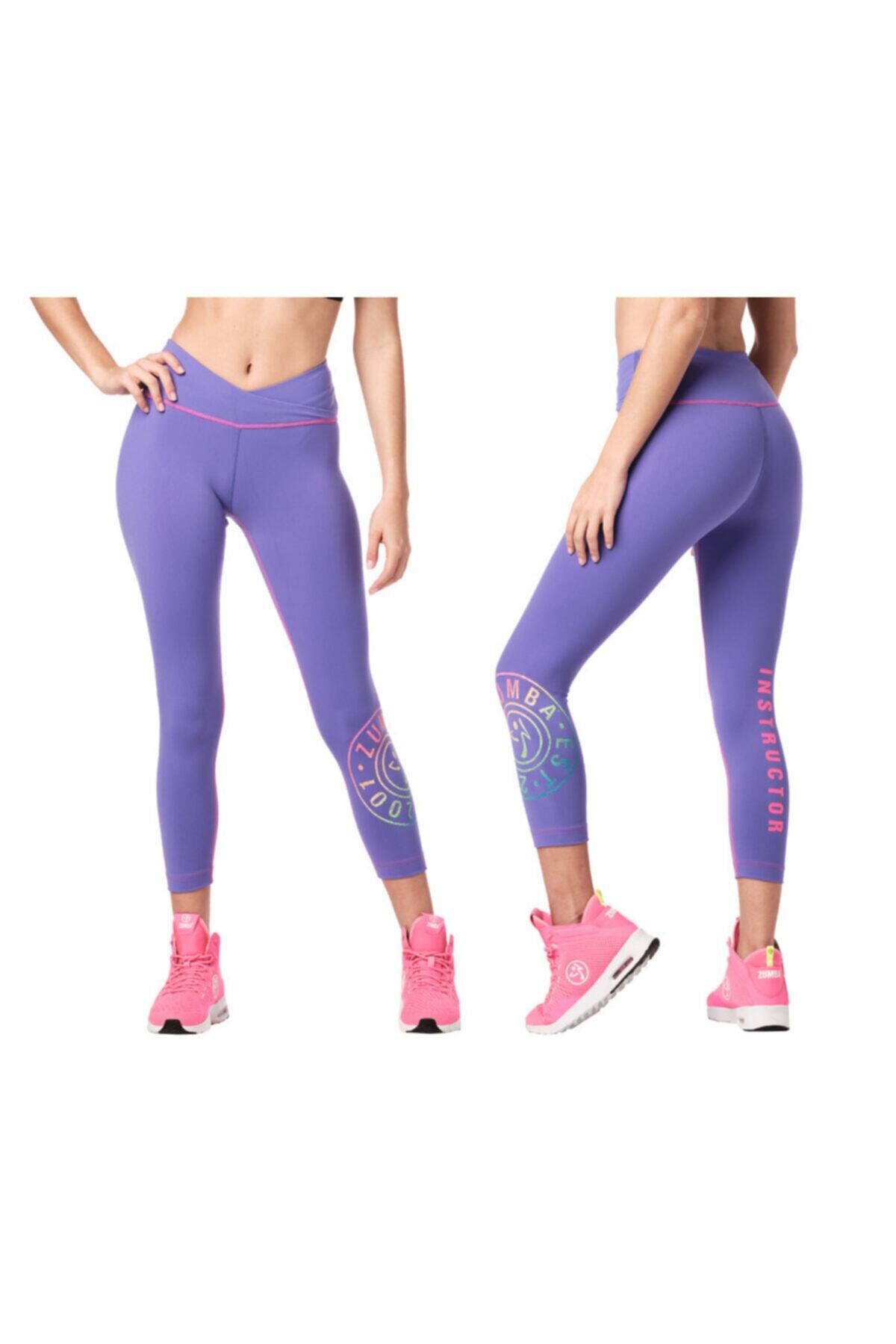 ZUMBA Kadın Mor V Yüksek Bel Spor Tayt