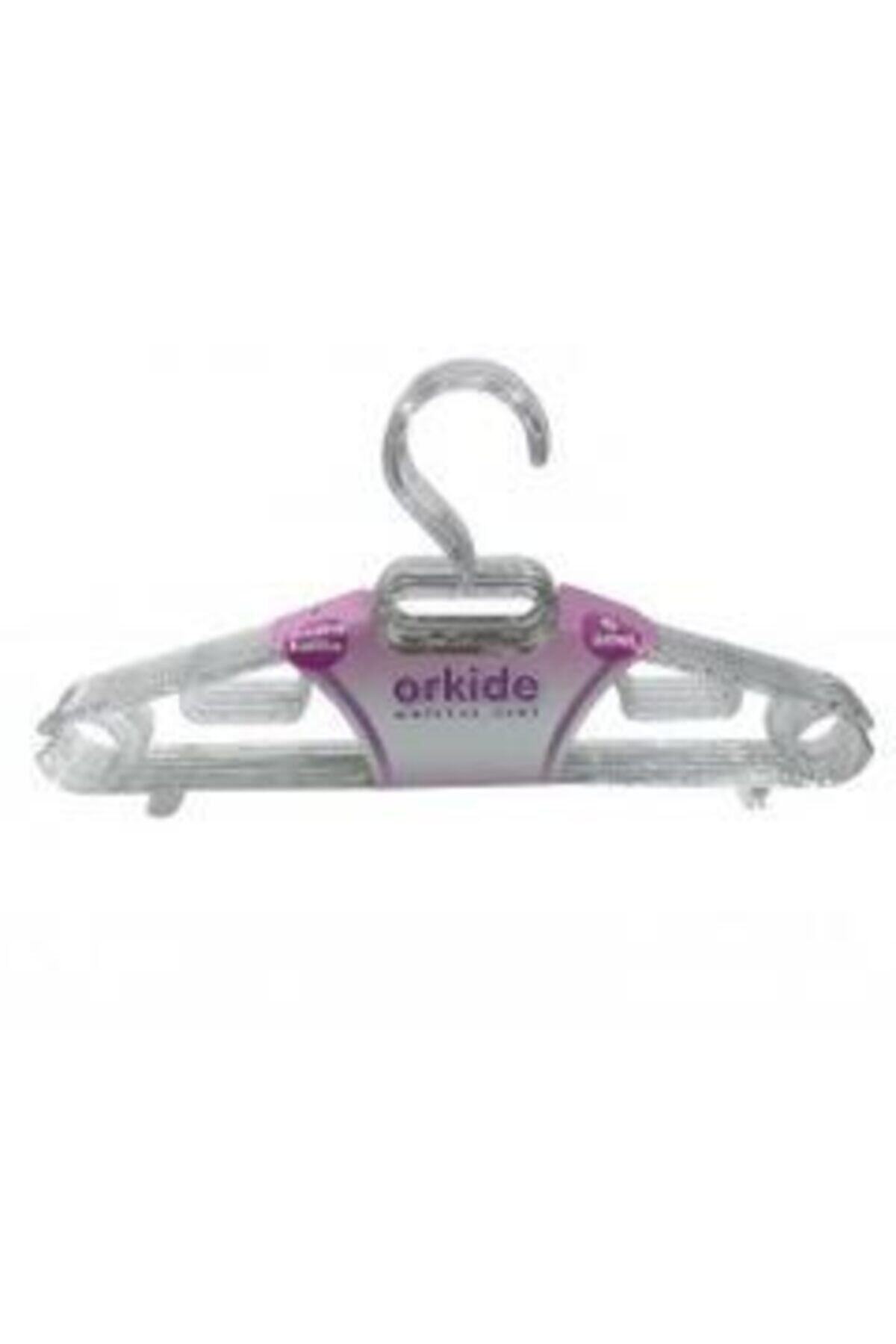 Orkide Kristal Şeffaf Elbise Askısı 6lı