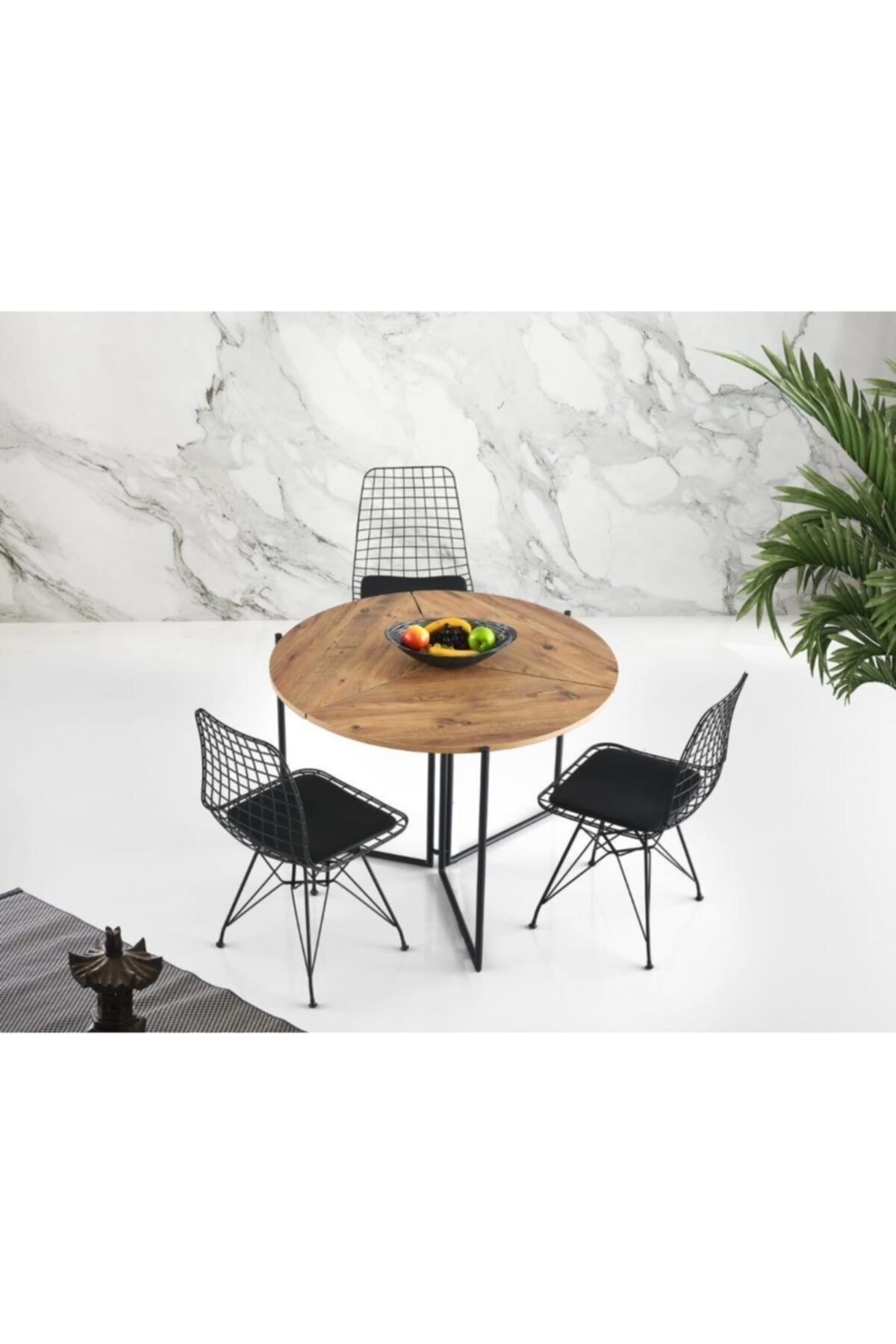sivas gozde mobilya kahverengi portatif katlanir yuvarlak masa ve 3 sandalye takim 75x80 cm fiyati yorumlari trendyol