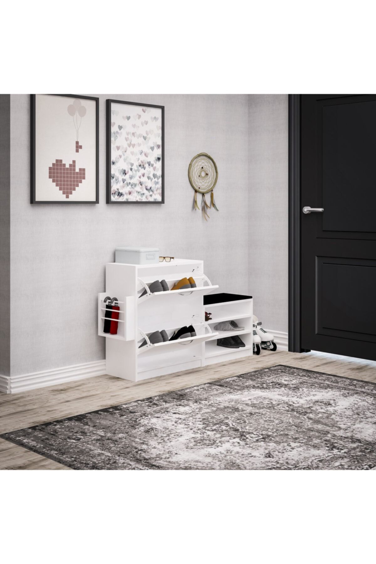 DECORMET Trend Ayakkabı Dolabı Beyaz