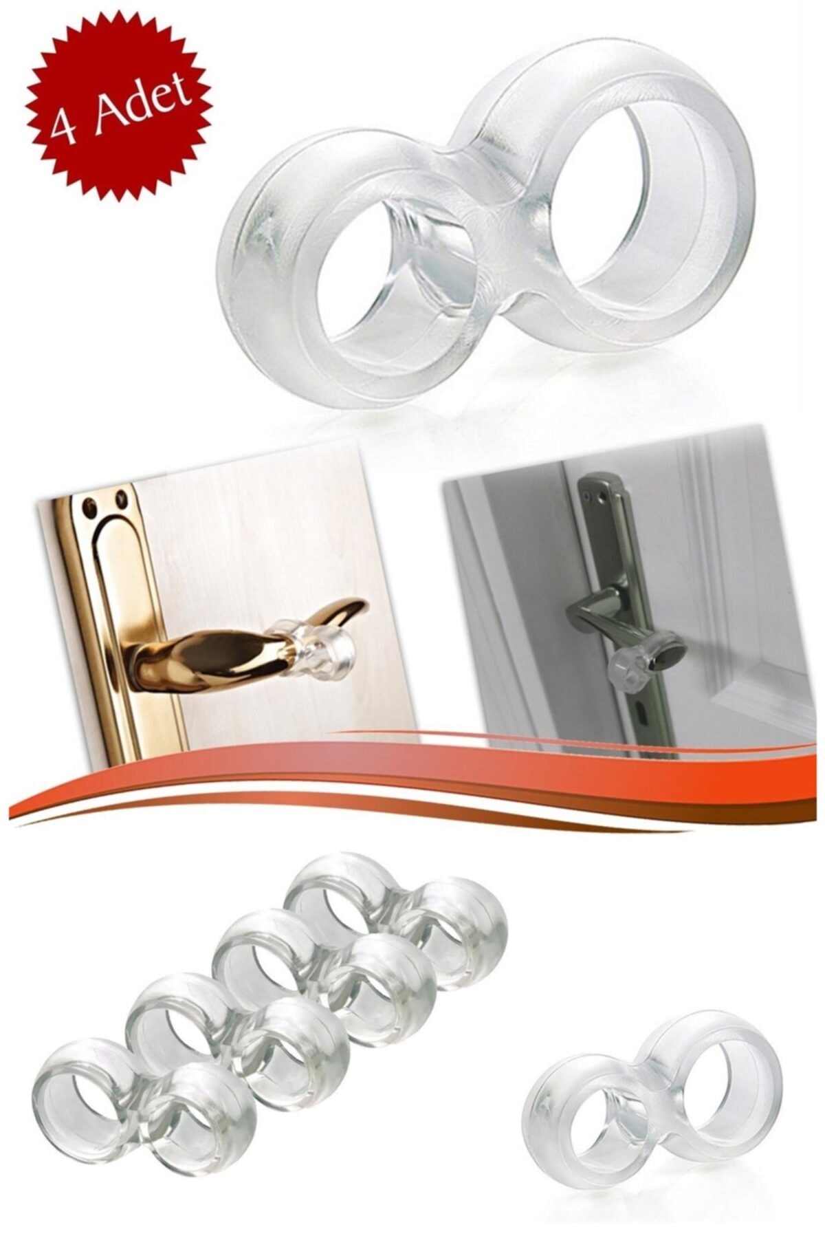 Dijimania Ticaret Silikon Kapı & Pencere Vurma Önleyici Stoper Kapı Tamponu 4 Adet