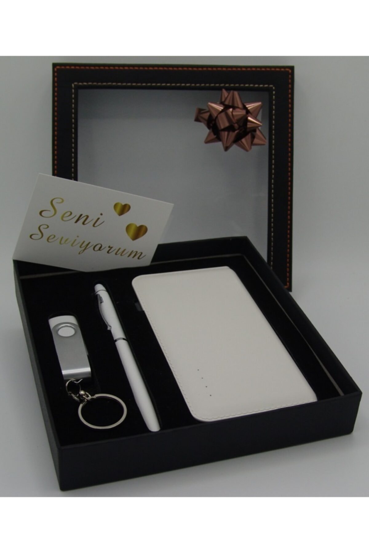 Hedef Matbaa Sevgililer Günü Özel Teknolojik Set Powerbank-usb-dokunmatik Kalem