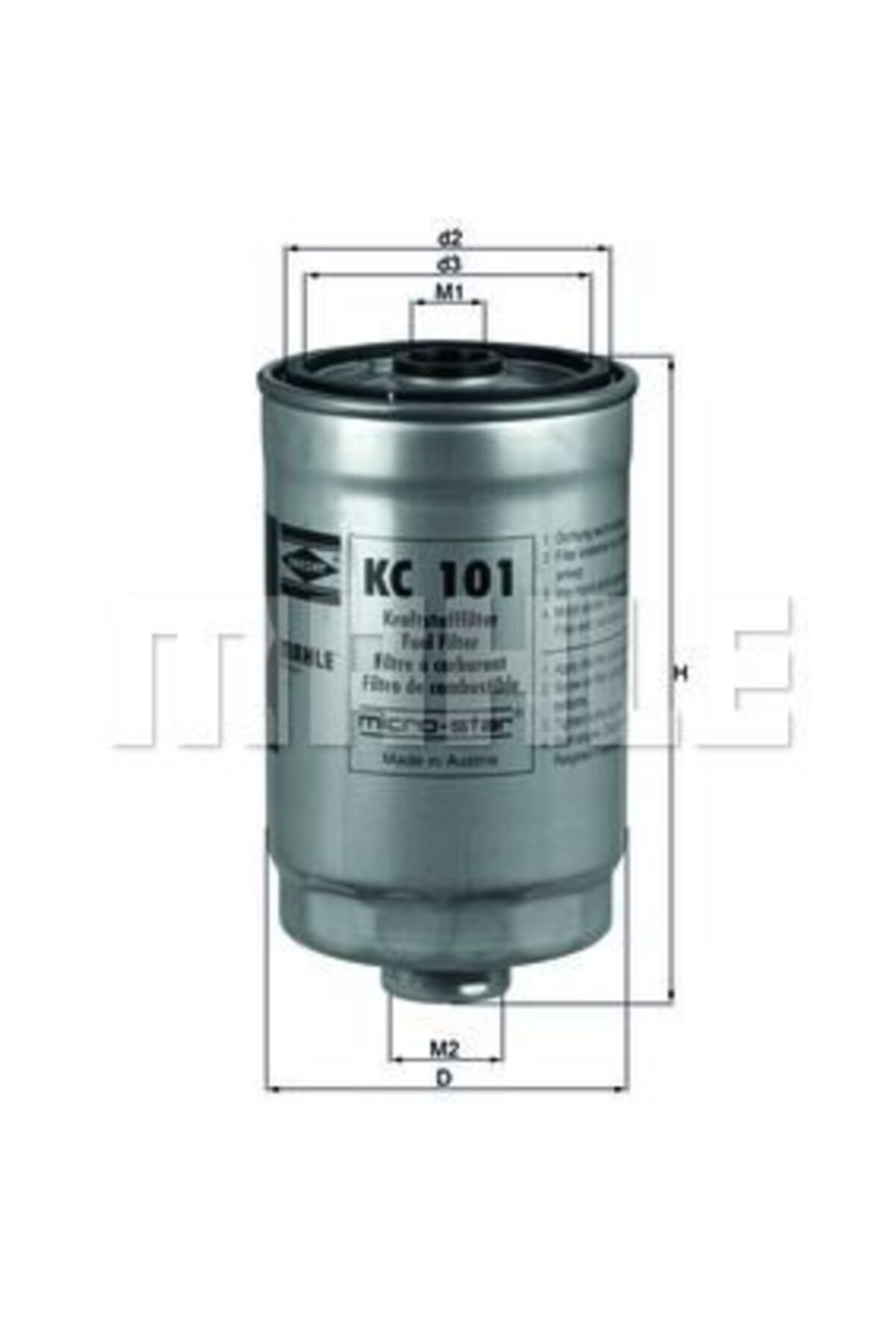 MAHLE Yakıt Filtresi Accent Iıı-era 1.5 Crdı (05-)- Getz 1.5crdı 05= k