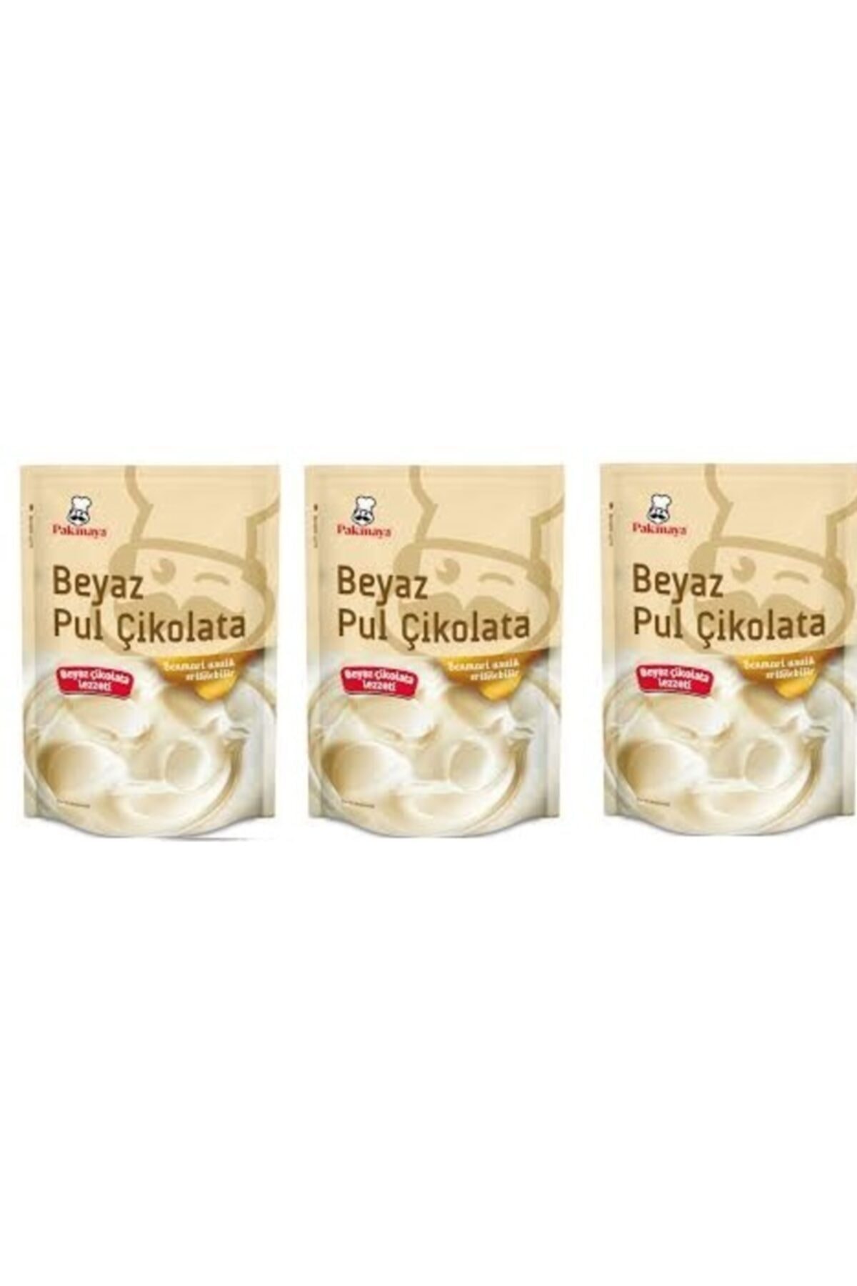 Pakmaya Beyaz Pul Çikolata 100 Gr X 3 Adet