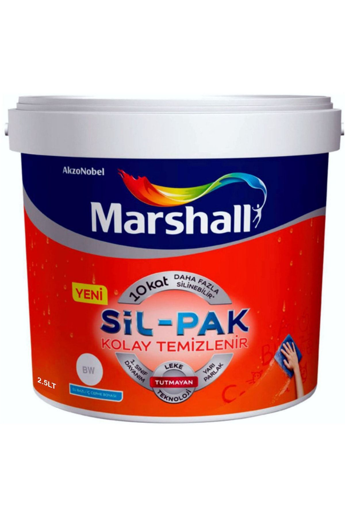 marshall sil pak 10 kat daha fazla silinebilir ipek mat su bazli silikonlu duvar boyasi 15lt 20kg fiyati yorumlari trendyol