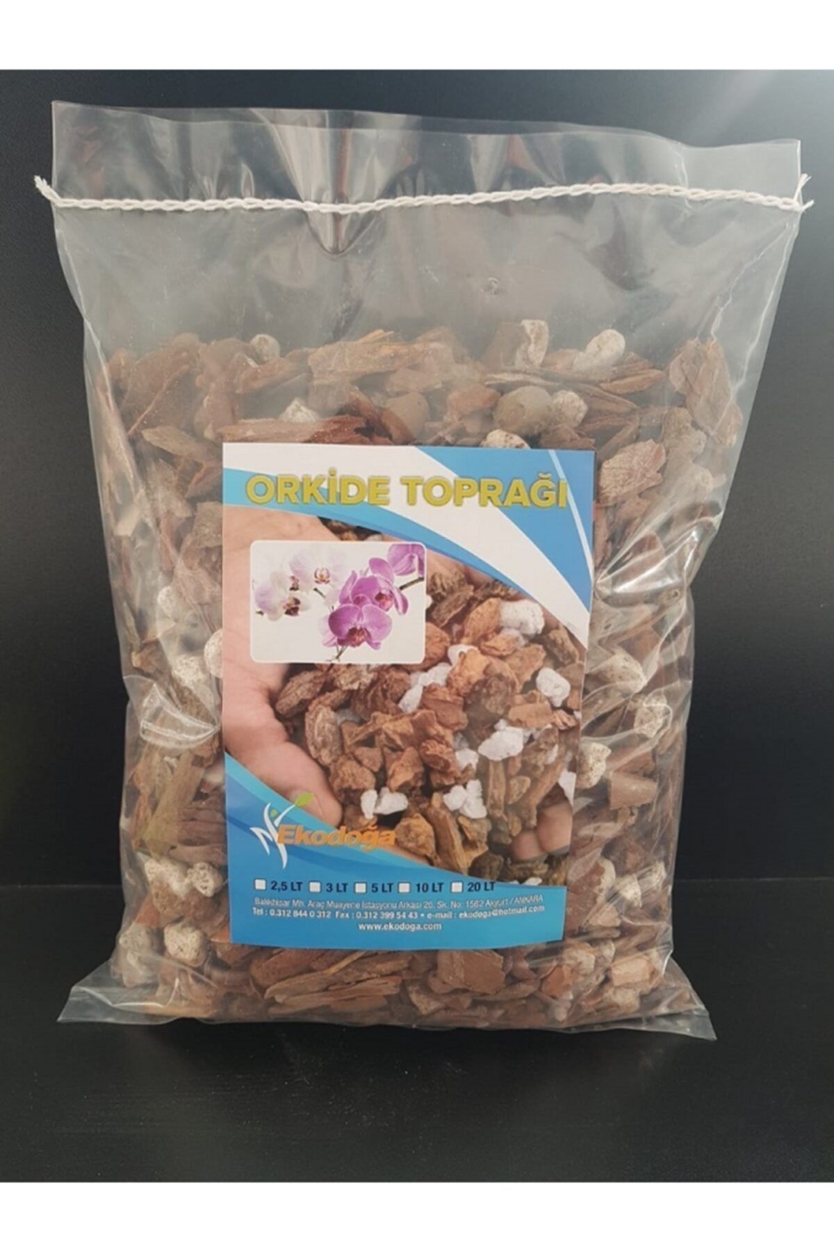 Ekodoğa Orkide Toprağı 3 Lt Özel Karışım Orkide Toprak Çam Kabuğu Pomza Kil Bilyesi Karışımı