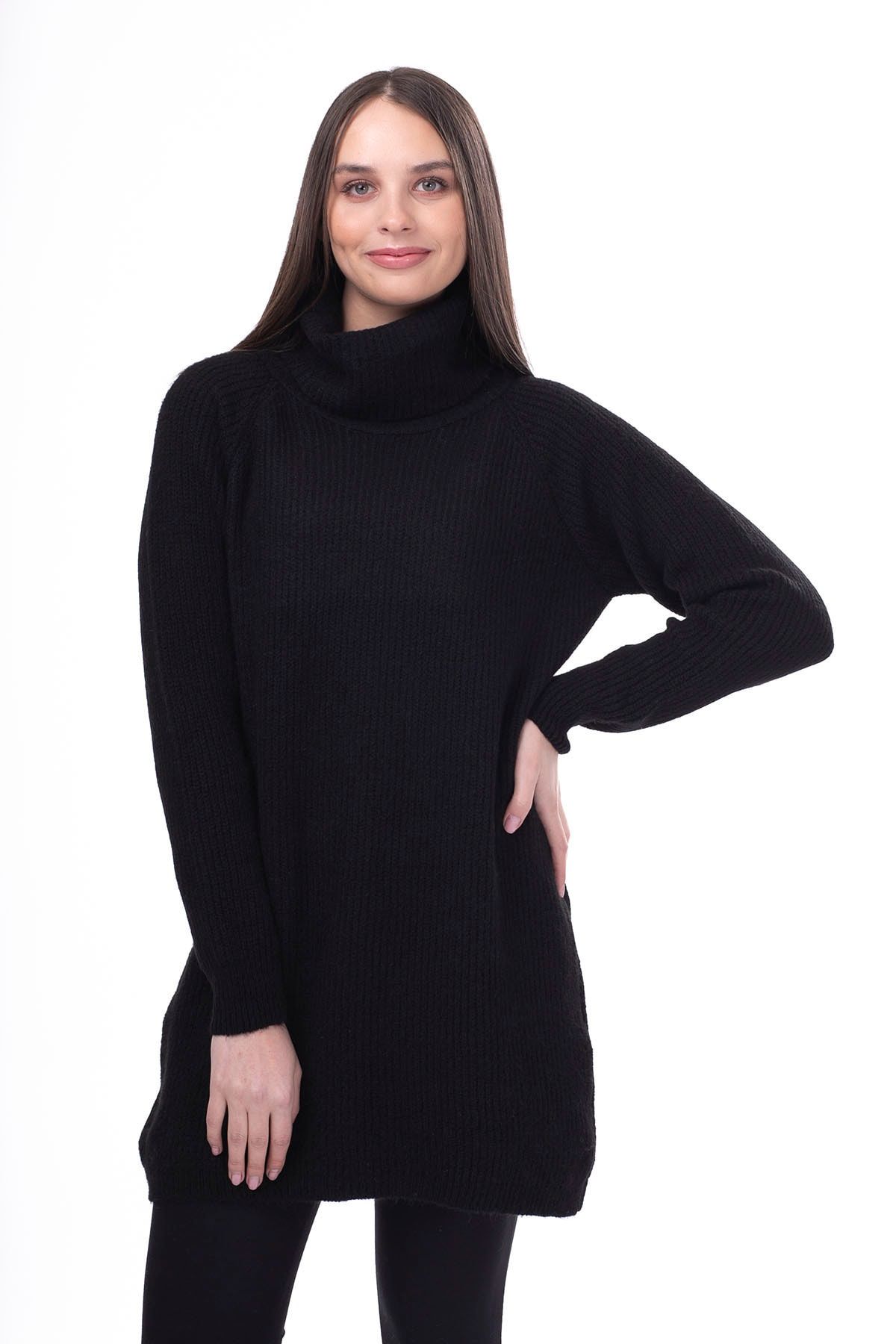 STAMINA Bayan Balıkcı Yaka Tunik-siyah 2fm7901