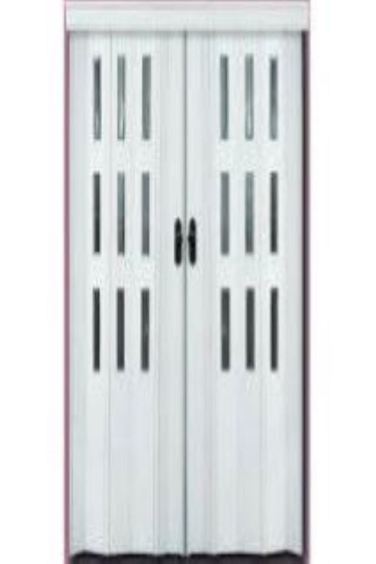ERİKMANN Akordiyon Pvc Kapı -162 X 235 Akçaağaç Camlı Çift Açılım