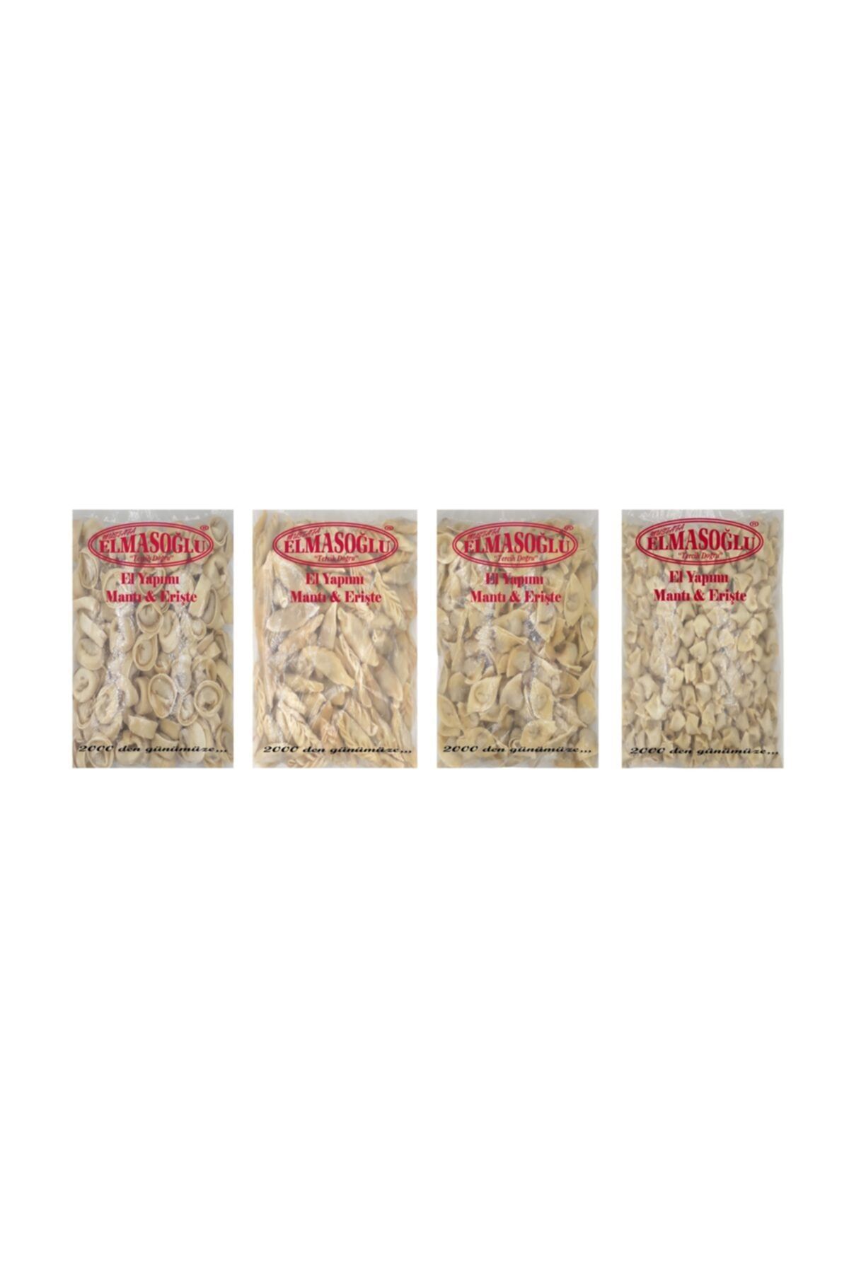 ELMASOĞLU MANTI El Yapımı Pelmeni-Çerkez-Sinop-Bohça Mantı 500 gr x 4 Paket Fırınlanmış Pişirmeye Hazır